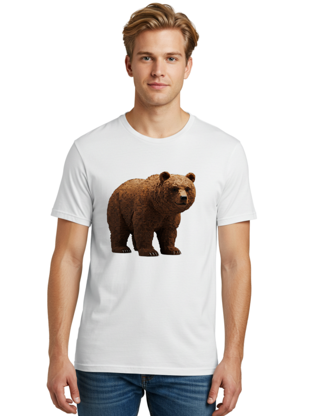 Bear Men'S Graphic Tee, 100% Cotton, Comfortable Casual Summer Wear, Machine Washable, Vintage Camera, Old Camera, Antique Camera, Black Camera, Classic Photography, Photography Equipment, Nostalgic Device, Film Camera, Camera Art Bae888