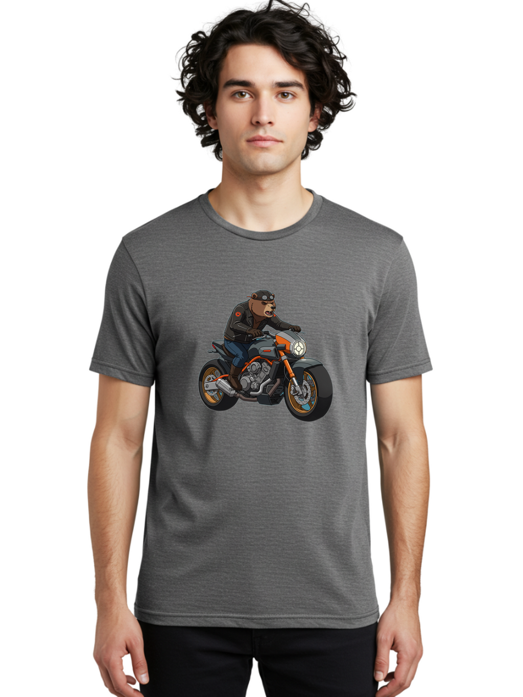 Biker-Bear-1 Men'S Graphic Tee, 100% Cotton, Comfortable Casual Summer Wear, Machine Washable, Vintage Camera, Old Camera, Antique Camera, Black Camera, Classic Photography, Photography Equipment, Nostalgic Device, Film Camera, Camera Art Bae892