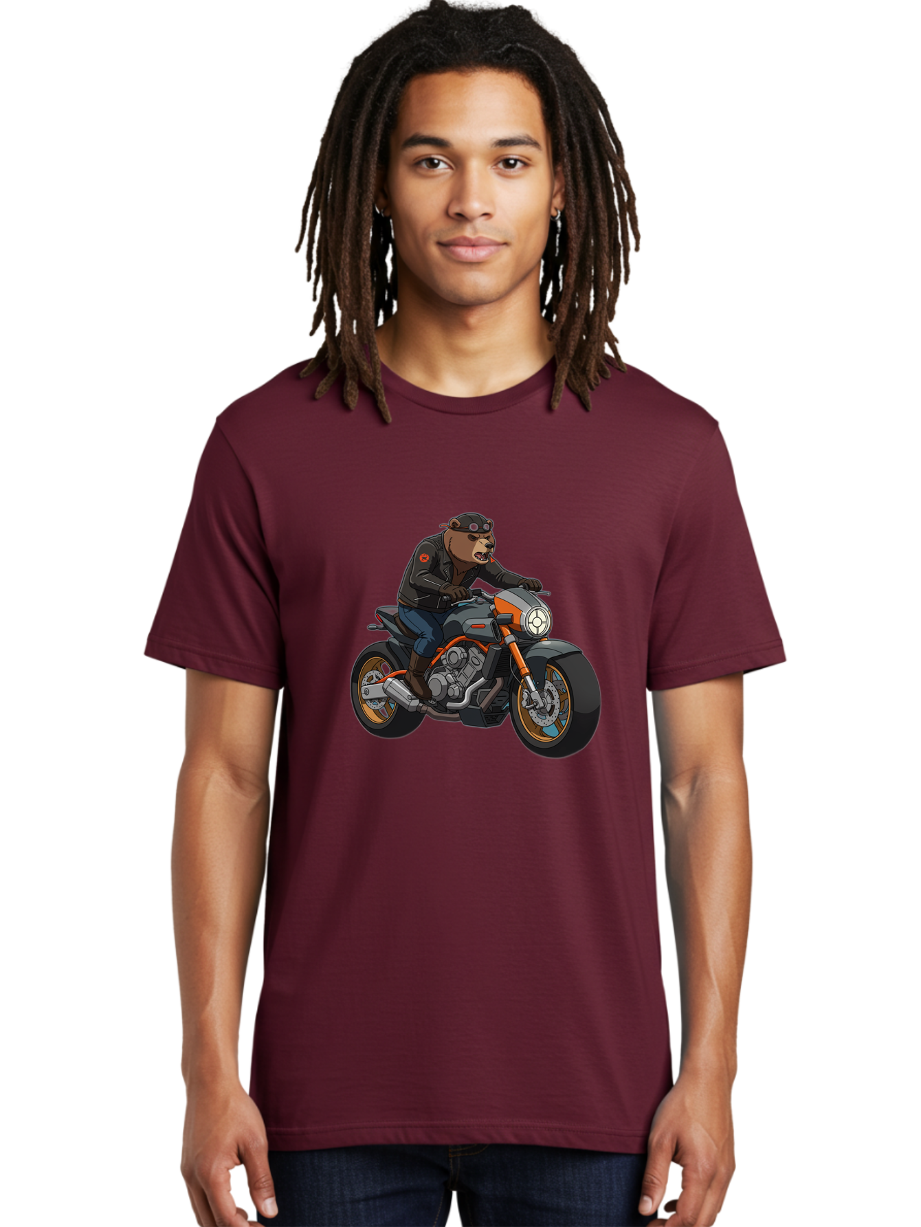 Biker-Bear-1 Men'S Graphic Tee, 100% Cotton, Comfortable Casual Summer Wear, Machine Washable, Vintage Camera, Old Camera, Antique Camera, Black Camera, Classic Photography, Photography Equipment, Nostalgic Device, Film Camera, Camera Art Bae892
