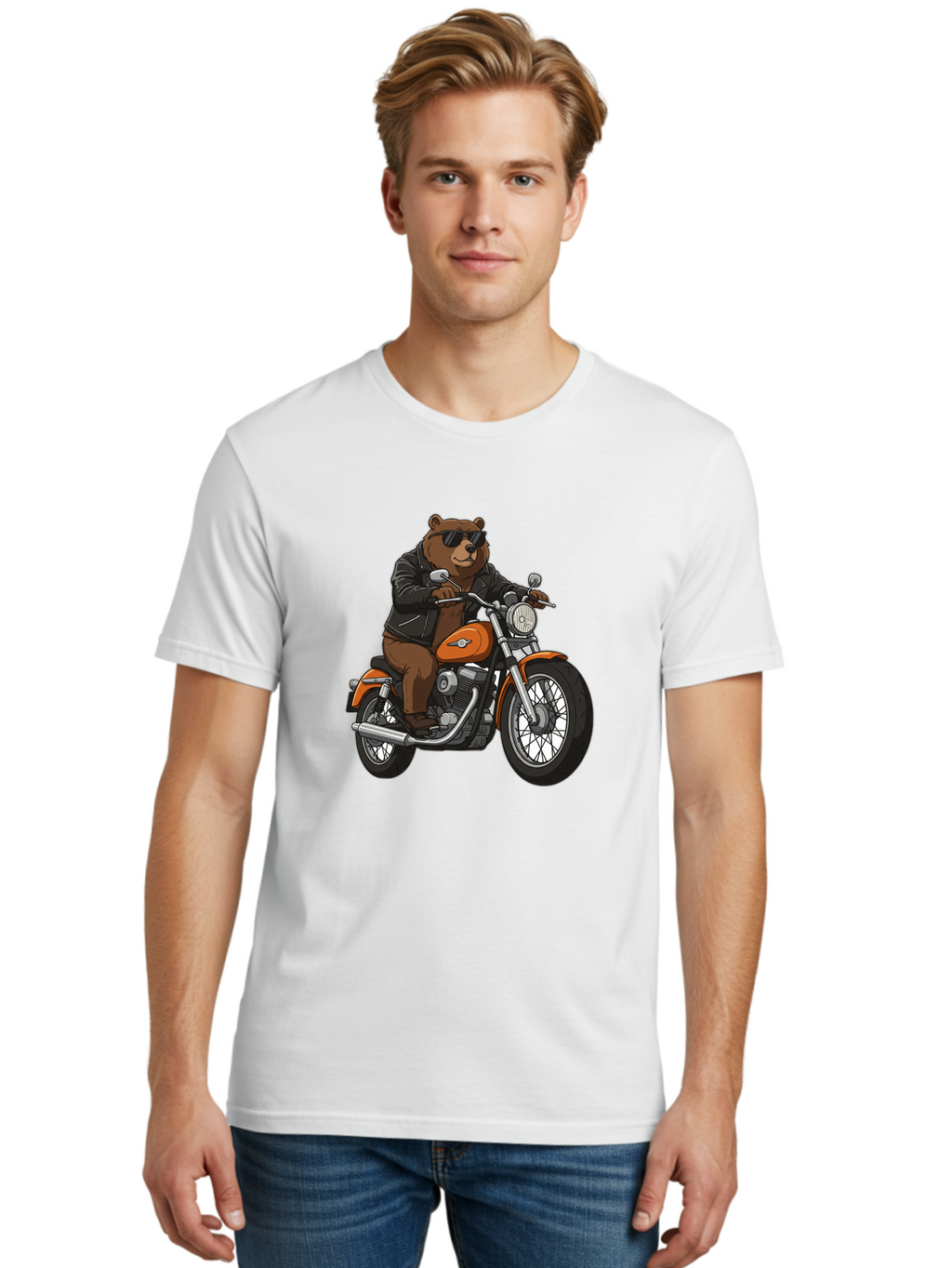 Biker-Bear Men'S Graphic Tee, 100% Cotton, Comfortable Casual Summer Wear, Machine Washable, Vintage Camera, Old Camera, Antique Camera, Black Camera, Classic Photography, Photography Equipment, Nostalgic Device, Film Camera, Camera Art Bae893