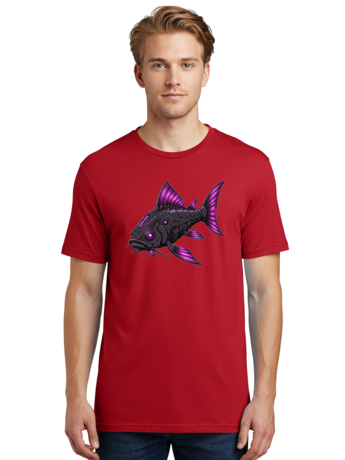 Black-Fish-With-Purple-Fins Men'S Graphic Tee, 100% Cotton, Comfortable Casual Summer Wear, Machine Washable, Vintage Camera, Old Camera, Antique Camera, Black Camera, Classic Photography, Photography Equipment, Nostalgic Device, Film Camera, Bae896