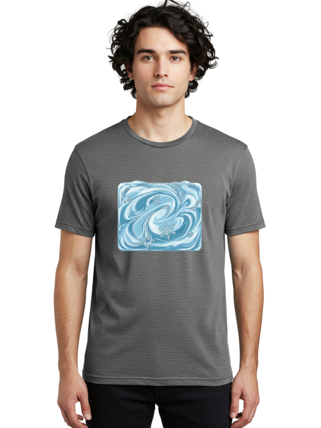 Blue-Swirl-Snowflakes Men'S Graphic Tee, 100% Cotton, Comfortable Casual Summer Wear, Machine Washable, Vintage Camera, Old Camera, Antique Camera, Black Camera, Classic Photography, Photography Equipment, Nostalgic Device, Film Camera, Camera Art Bae898