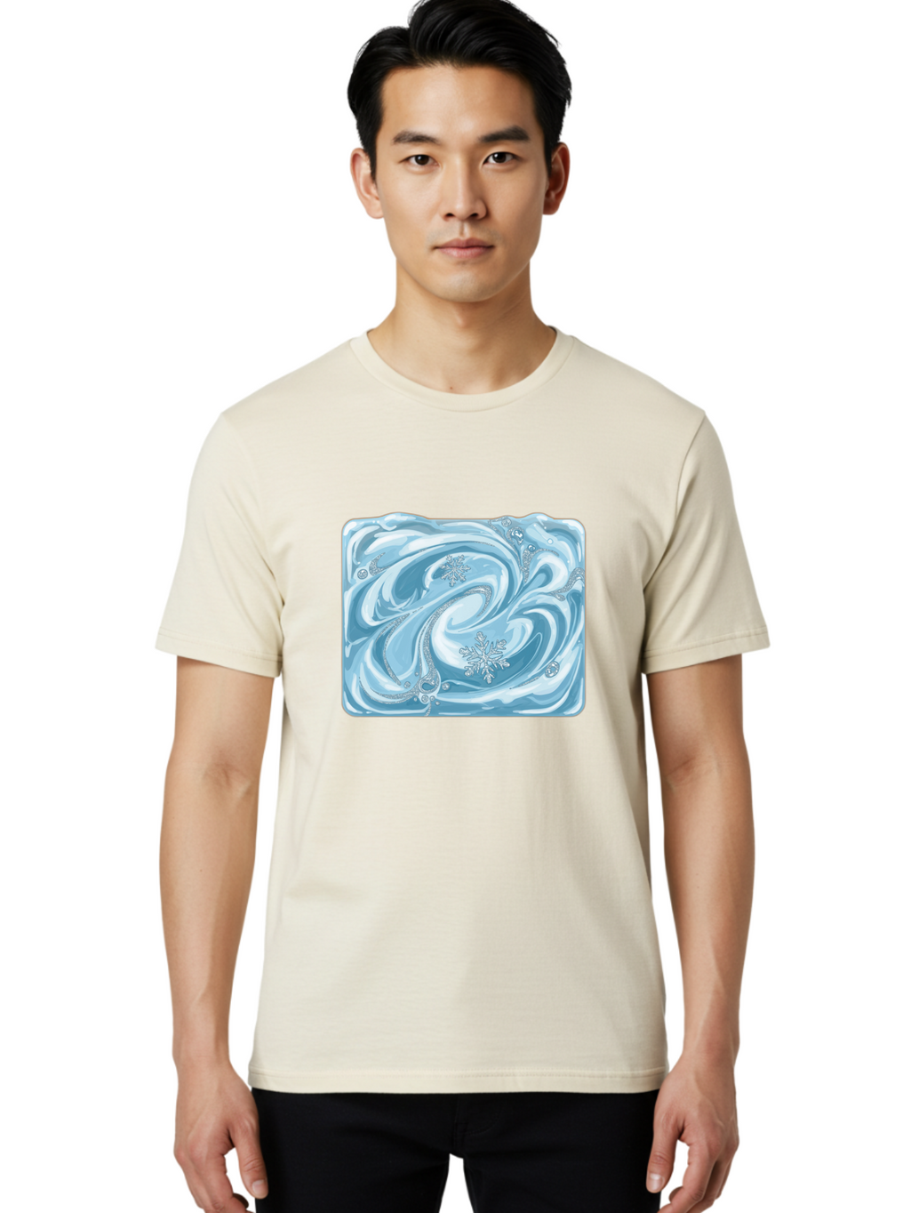 Blue-Swirl-Snowflakes Men'S Graphic Tee, 100% Cotton, Comfortable Casual Summer Wear, Machine Washable, Vintage Camera, Old Camera, Antique Camera, Black Camera, Classic Photography, Photography Equipment, Nostalgic Device, Film Camera, Camera Art Bae898