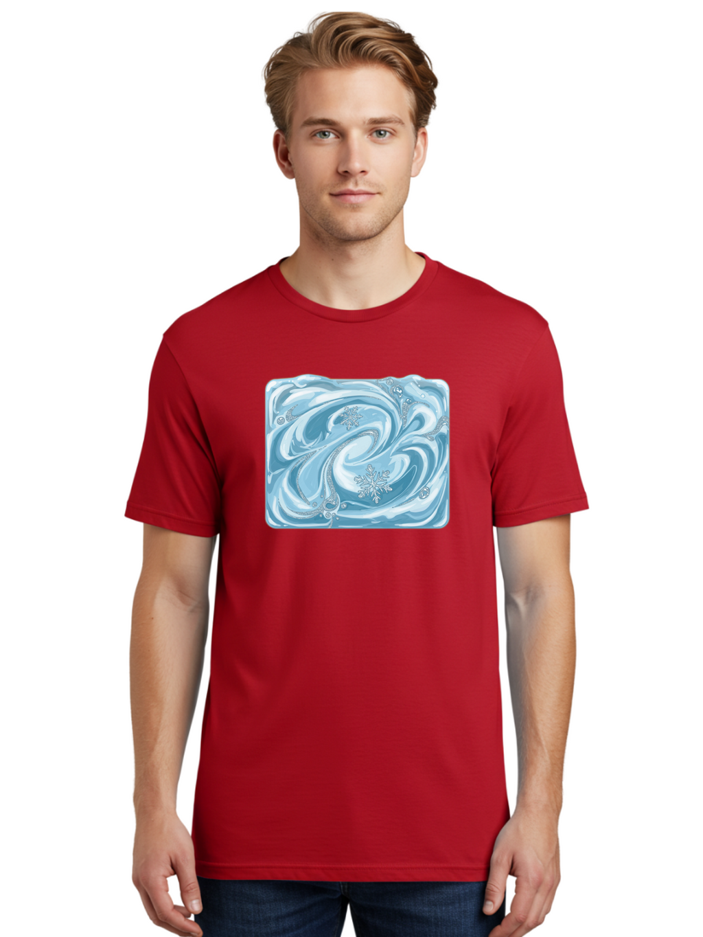 Blue-Swirl-Snowflakes Men'S Graphic Tee, 100% Cotton, Comfortable Casual Summer Wear, Machine Washable, Vintage Camera, Old Camera, Antique Camera, Black Camera, Classic Photography, Photography Equipment, Nostalgic Device, Film Camera, Camera Art Bae898