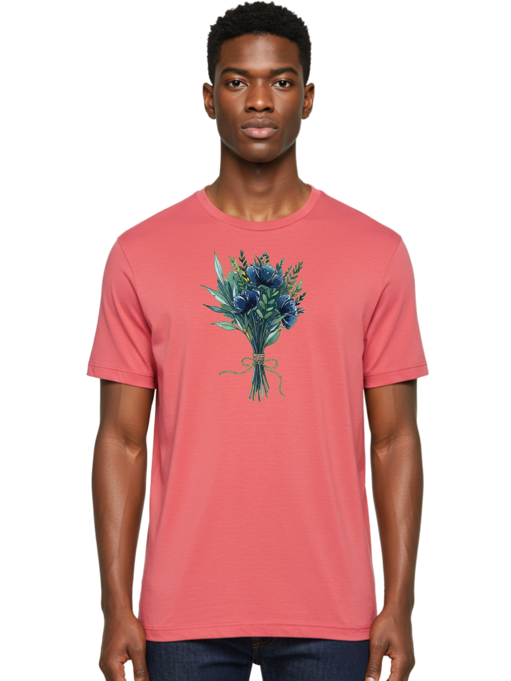 Bouquet-Of-Blue-Flowers Men'S Graphic Tee, 100% Cotton, Comfortable Casual Summer Wear, Machine Washable, Vintage Camera, Old Camera, Antique Camera, Black Camera, Classic Photography, Photography Equipment, Nostalgic Device, Film Camera, Bae901