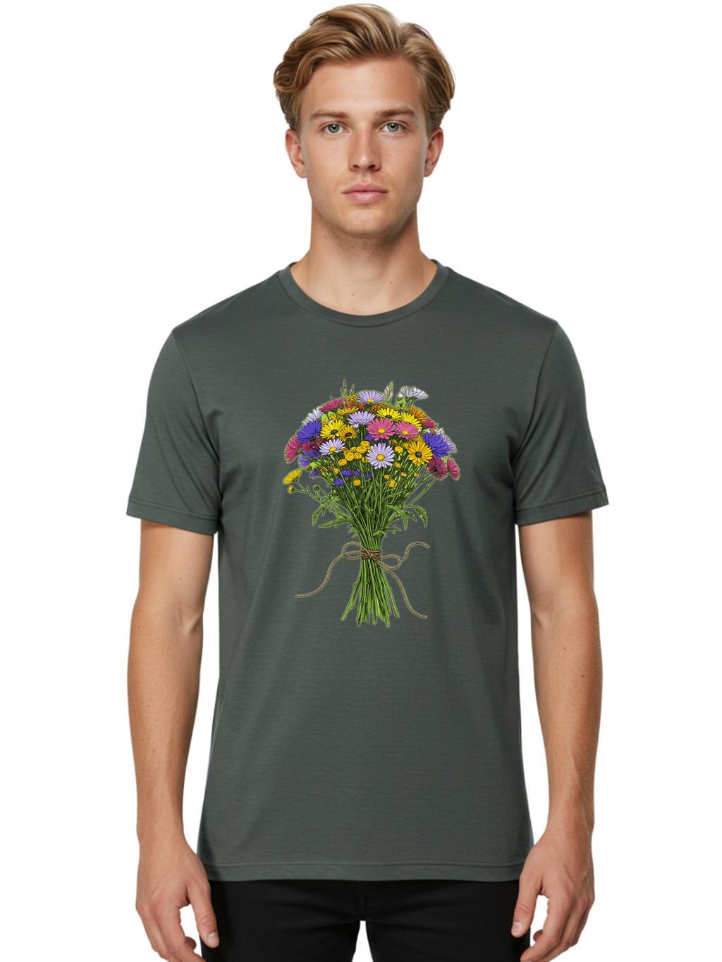 Bouquet-Of-Daisies Men'S Graphic Tee, 100% Cotton, Comfortable Casual Summer Wear, Machine Washable, Vintage Camera, Old Camera, Antique Camera, Black Camera, Classic Photography, Photography Equipment, Nostalgic Device, Film Camera, Bae902