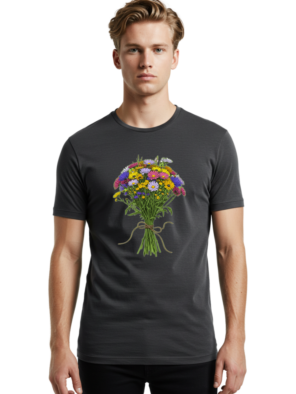 Bouquet-Of-Daisies Men'S Graphic Tee, 100% Cotton, Comfortable Casual Summer Wear, Machine Washable, Vintage Camera, Old Camera, Antique Camera, Black Camera, Classic Photography, Photography Equipment, Nostalgic Device, Film Camera, Bae902