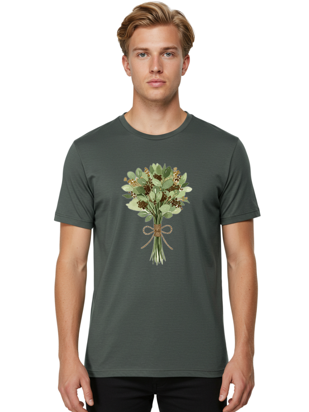 Bouquet-Of-Leaves-And-Berries Men'S Graphic Tee, 100% Cotton, Comfortable Casual Summer Wear, Machine Washable, Vintage Camera, Old Camera, Antique Camera, Black Camera, Classic Photography, Photography Equipment, Nostalgic Device, Bae903