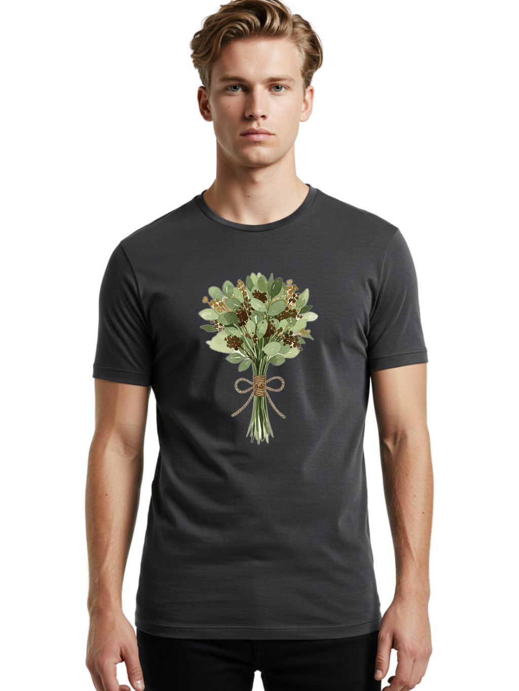 Bouquet-Of-Leaves-And-Berries Men'S Graphic Tee, 100% Cotton, Comfortable Casual Summer Wear, Machine Washable, Vintage Camera, Old Camera, Antique Camera, Black Camera, Classic Photography, Photography Equipment, Nostalgic Device, Bae903