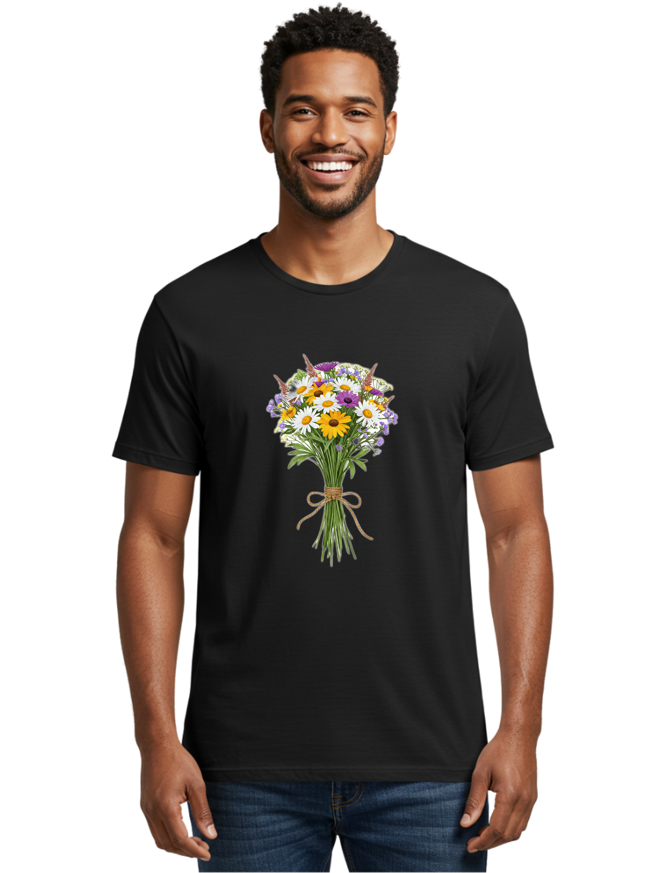 Bouquet-Of-Wildflowers Men'S Graphic Tee, 100% Cotton, Comfortable Casual Summer Wear, Machine Washable, Vintage Camera, Old Camera, Antique Camera, Black Camera, Classic Photography, Photography Equipment, Nostalgic Device, Film Camera, Bae904