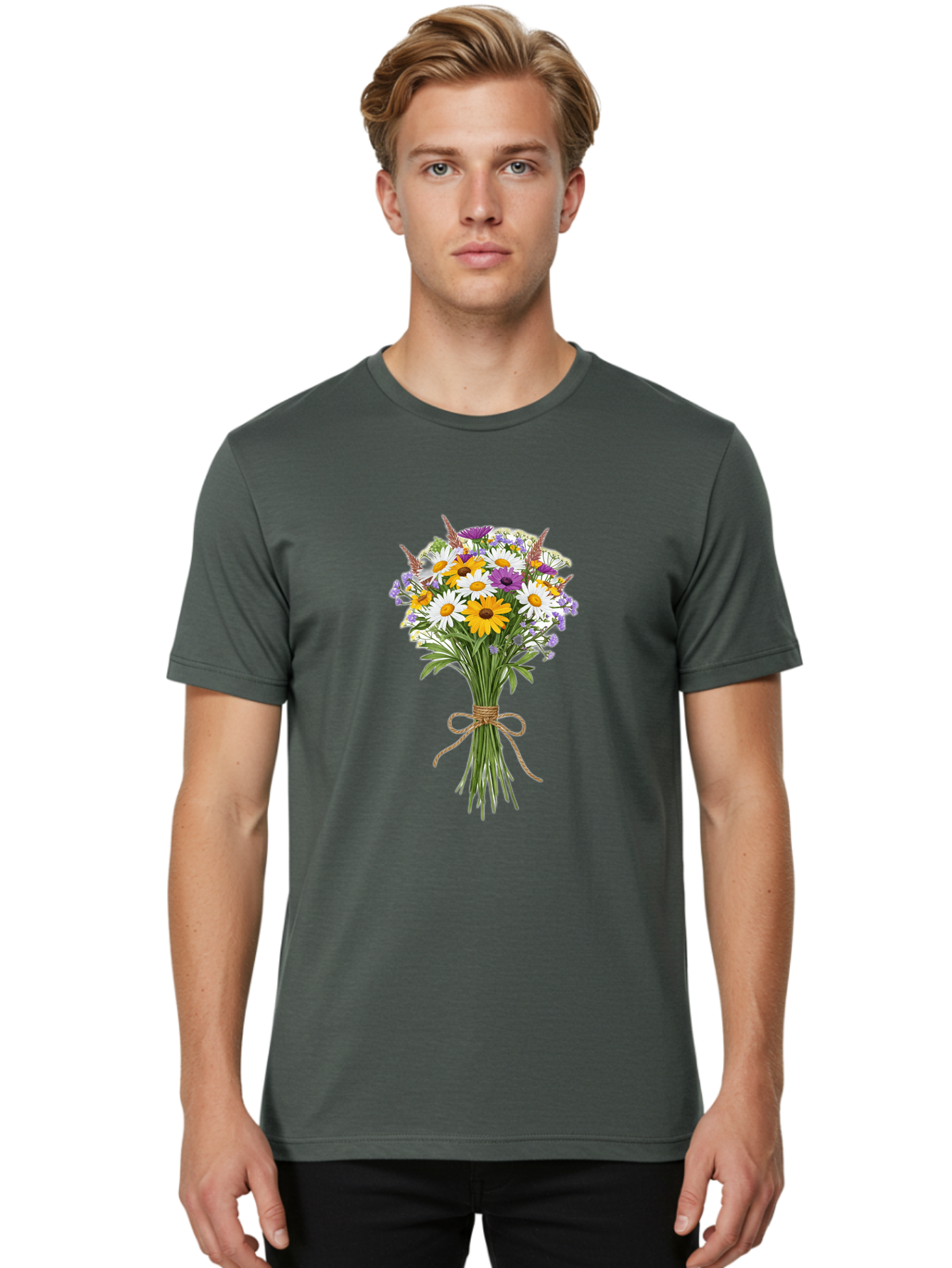 Bouquet-Of-Wildflowers Men'S Graphic Tee, 100% Cotton, Comfortable Casual Summer Wear, Machine Washable, Vintage Camera, Old Camera, Antique Camera, Black Camera, Classic Photography, Photography Equipment, Nostalgic Device, Film Camera, Bae904