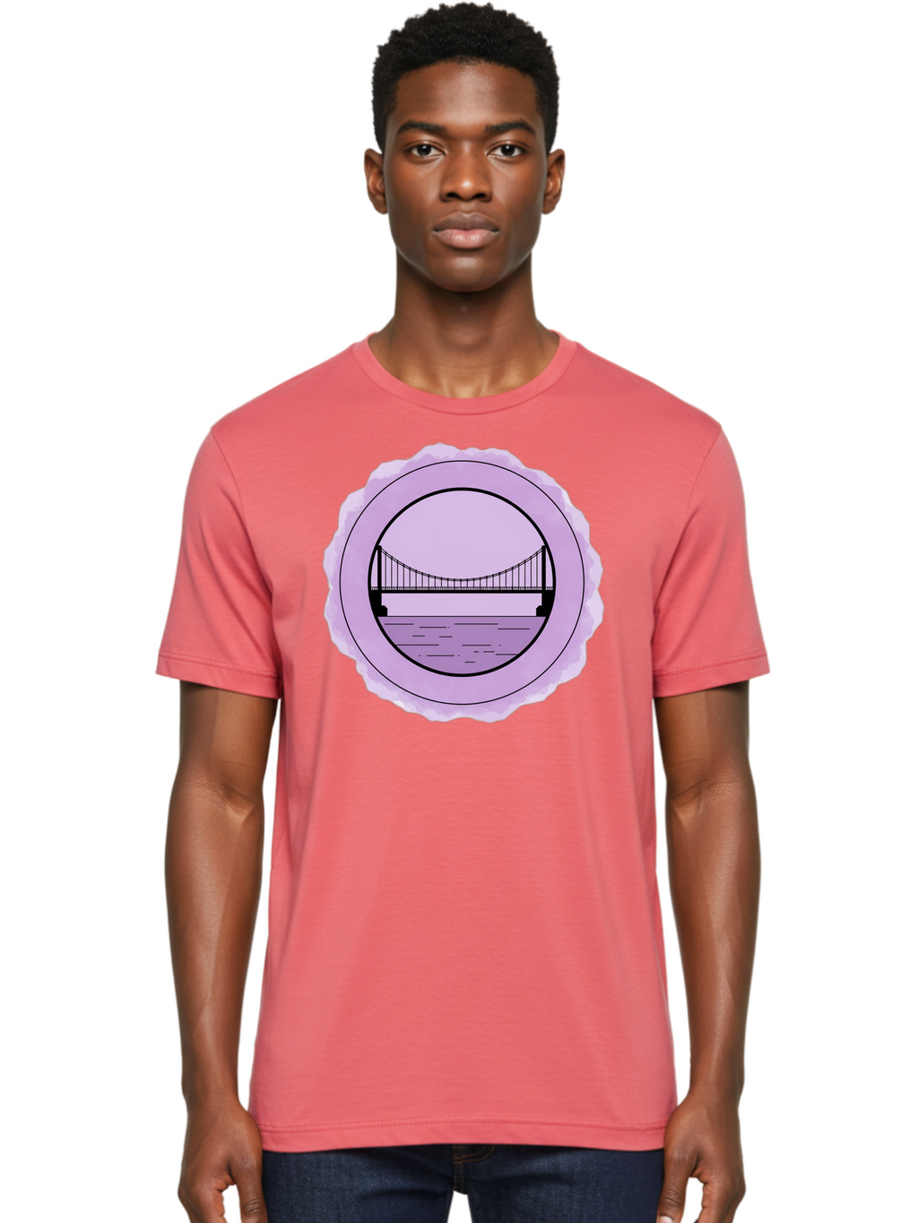 Bridge-Illustration Men'S Graphic Tee, 100% Cotton, Comfortable Casual Summer Wear, Machine Washable, Vintage Camera, Old Camera, Antique Camera, Black Camera, Classic Photography, Photography Equipment, Nostalgic Device, Film Camera, Bae905