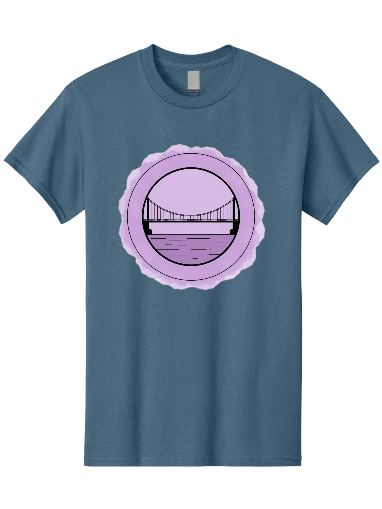 Bridge-Illustration Men'S Graphic Tee, 100% Cotton, Comfortable Casual Summer Wear, Machine Washable, Vintage Camera, Old Camera, Antique Camera, Black Camera, Classic Photography, Photography Equipment, Nostalgic Device, Film Camera, Bae905