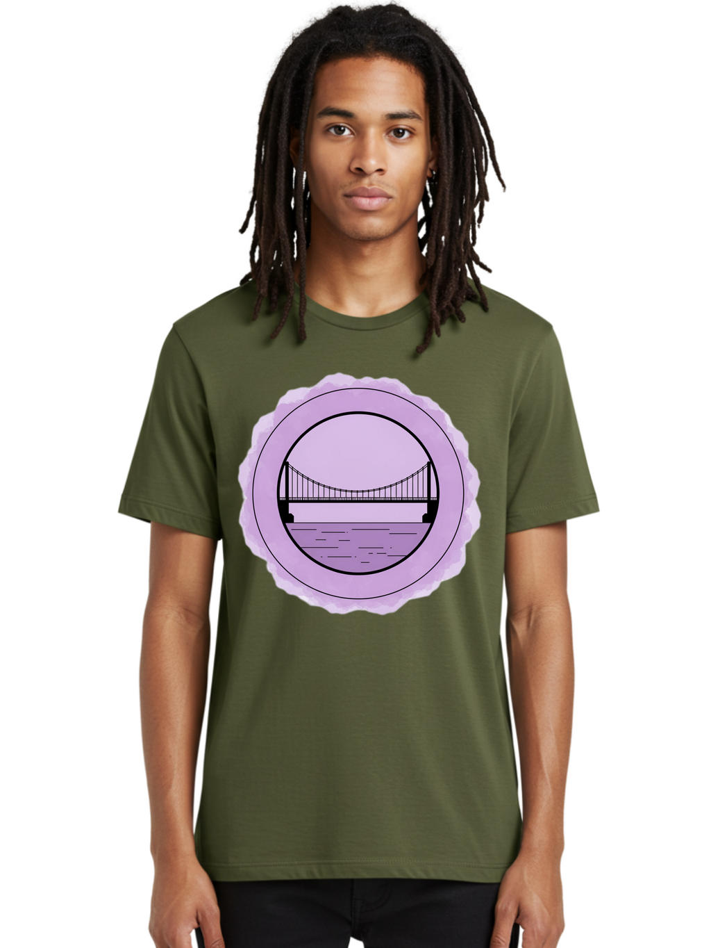 Bridge-Illustration Men'S Graphic Tee, 100% Cotton, Comfortable Casual Summer Wear, Machine Washable, Vintage Camera, Old Camera, Antique Camera, Black Camera, Classic Photography, Photography Equipment, Nostalgic Device, Film Camera, Bae905
