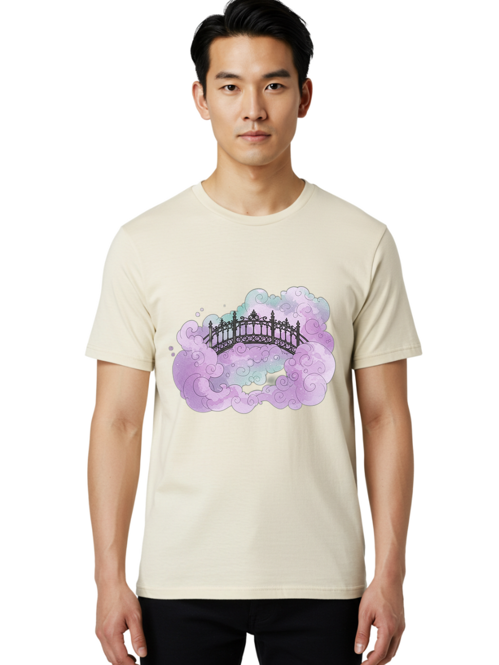 Bridge-In-Clouds Men'S Graphic Tee, 100% Cotton, Comfortable Casual Summer Wear, Machine Washable, Vintage Camera, Old Camera, Antique Camera, Black Camera, Classic Photography, Photography Equipment, Nostalgic Device, Film Camera, Camera Art Bae906