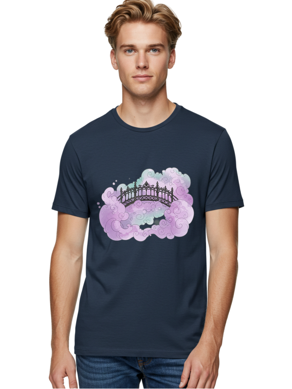 Bridge-In-Clouds Men'S Graphic Tee, 100% Cotton, Comfortable Casual Summer Wear, Machine Washable, Vintage Camera, Old Camera, Antique Camera, Black Camera, Classic Photography, Photography Equipment, Nostalgic Device, Film Camera, Camera Art Bae906