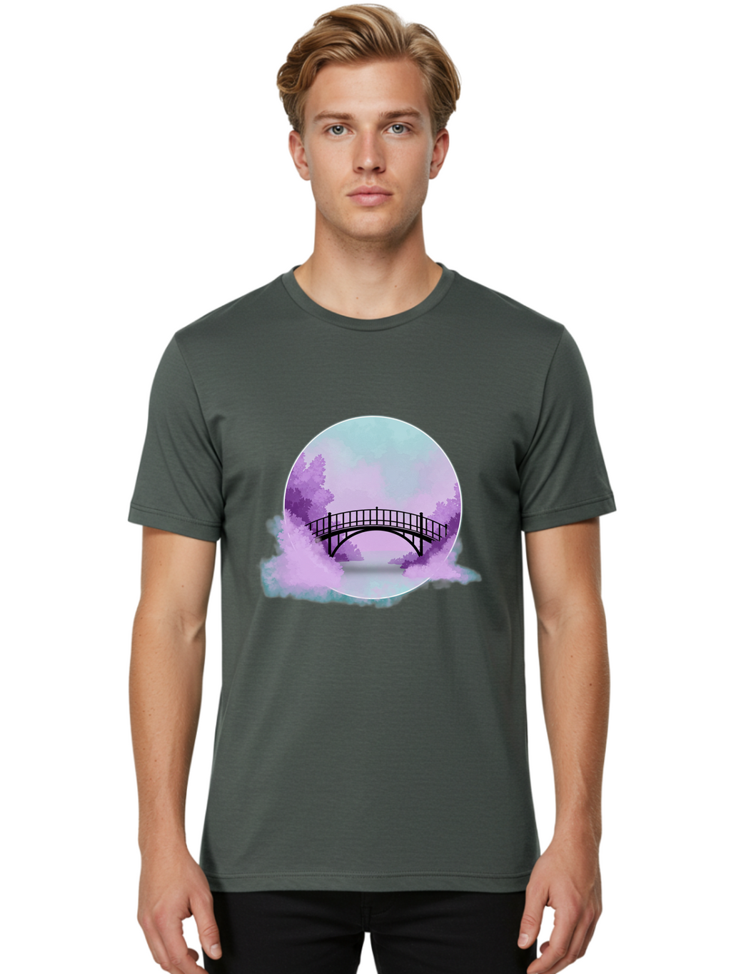 Bridge Men'S Graphic Tee, 100% Cotton, Comfortable Casual Summer Wear, Machine Washable, Vintage Camera, Old Camera, Antique Camera, Black Camera, Classic Photography, Photography Equipment, Nostalgic Device, Film Camera, Camera Art Bae907