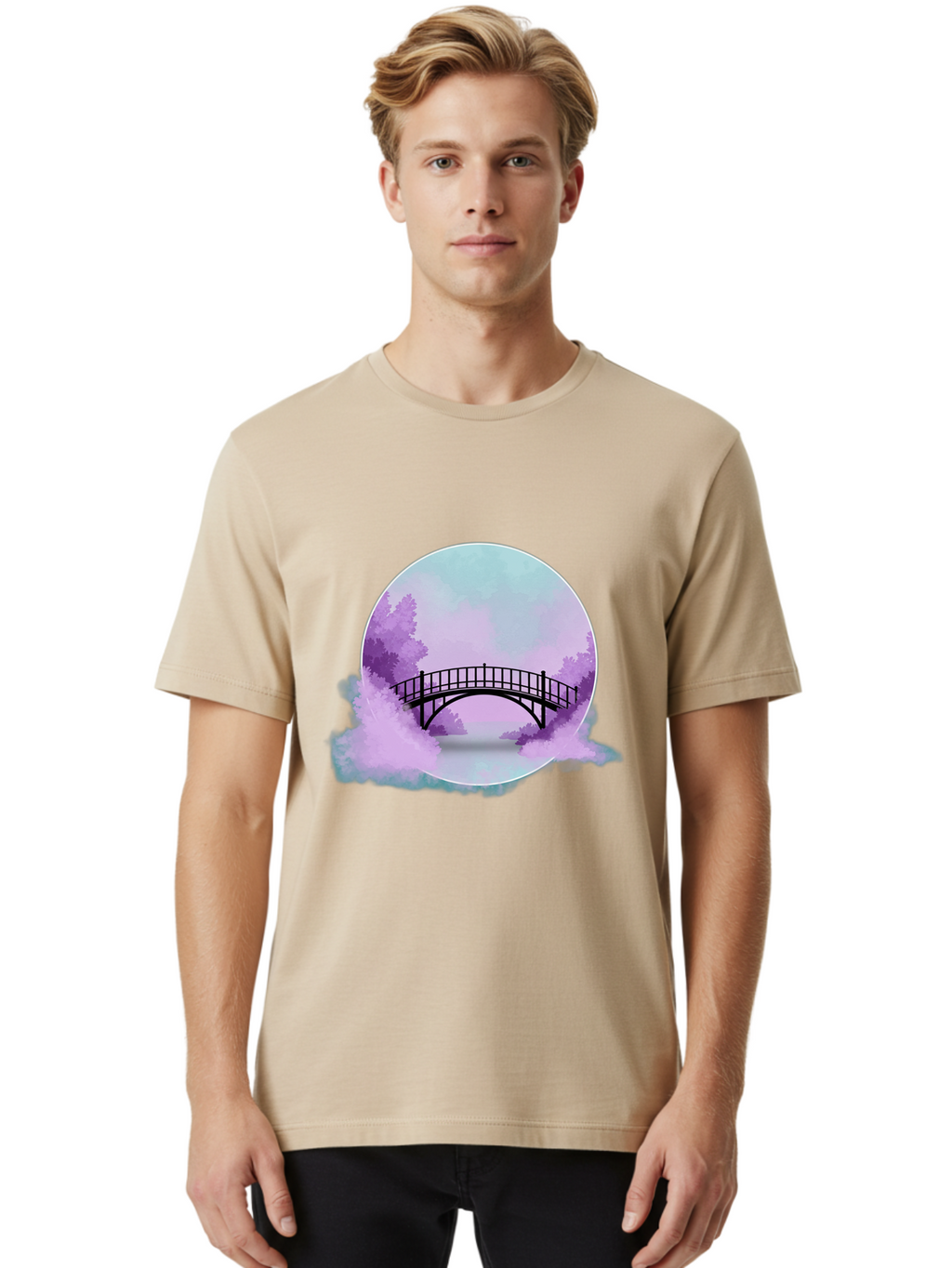 Bridge Men'S Graphic Tee, 100% Cotton, Comfortable Casual Summer Wear, Machine Washable, Vintage Camera, Old Camera, Antique Camera, Black Camera, Classic Photography, Photography Equipment, Nostalgic Device, Film Camera, Camera Art Bae907