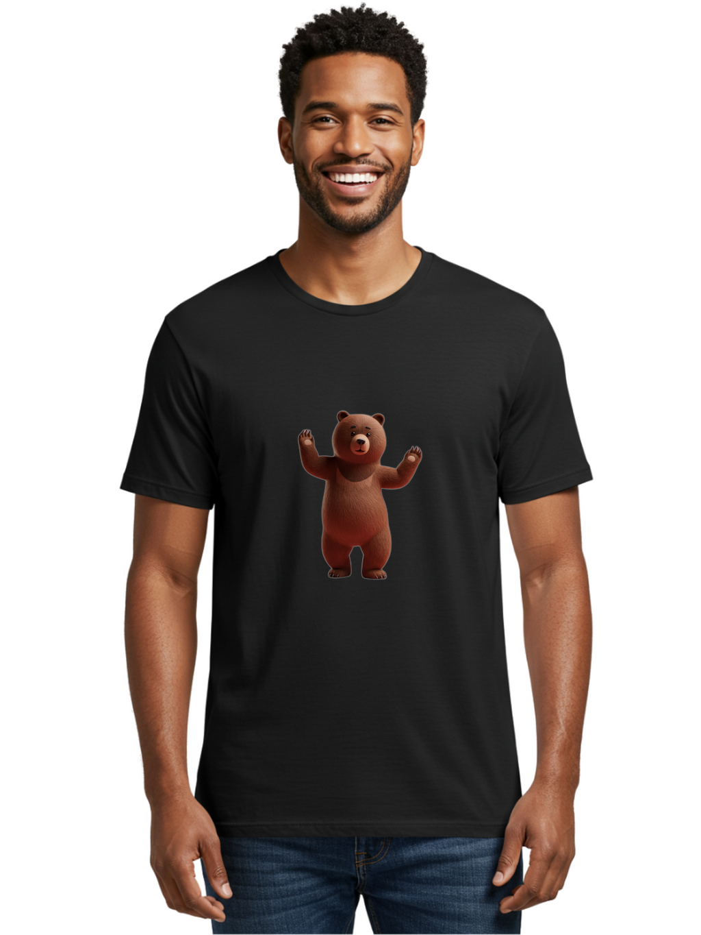 Brown-Bear-1 Men'S Graphic Tee, 100% Cotton, Comfortable Casual Summer Wear, Machine Washable, Vintage Camera, Old Camera, Antique Camera, Black Camera, Classic Photography, Photography Equipment, Nostalgic Device, Film Camera, Camera Art Bae908