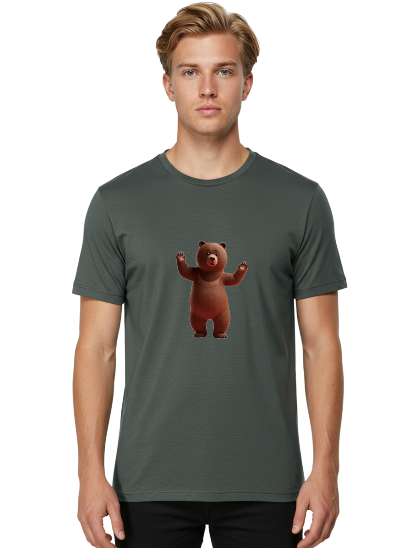 Brown-Bear-1 Men'S Graphic Tee, 100% Cotton, Comfortable Casual Summer Wear, Machine Washable, Vintage Camera, Old Camera, Antique Camera, Black Camera, Classic Photography, Photography Equipment, Nostalgic Device, Film Camera, Camera Art Bae908
