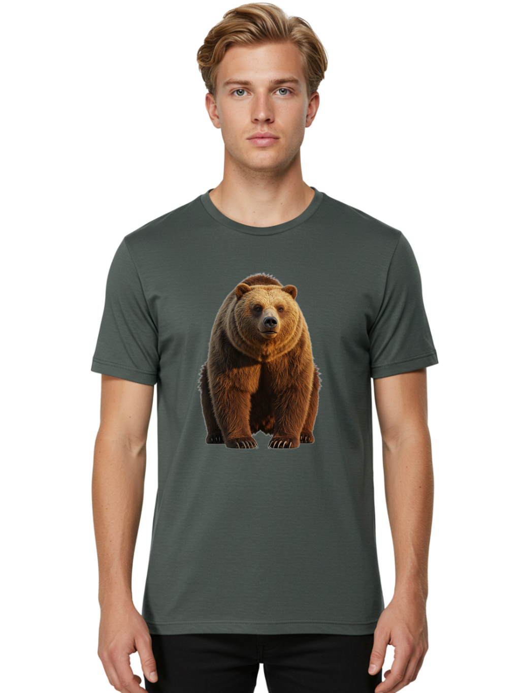 Brown-Bear-2 Men'S Graphic Tee, 100% Cotton, Comfortable Casual Summer Wear, Machine Washable, Vintage Camera, Old Camera, Antique Camera, Black Camera, Classic Photography, Photography Equipment, Nostalgic Device, Film Camera, Camera Art Bae909
