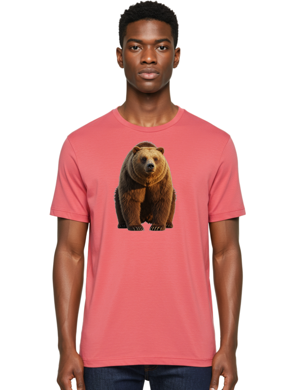 Brown-Bear-2 Men'S Graphic Tee, 100% Cotton, Comfortable Casual Summer Wear, Machine Washable, Vintage Camera, Old Camera, Antique Camera, Black Camera, Classic Photography, Photography Equipment, Nostalgic Device, Film Camera, Camera Art Bae909