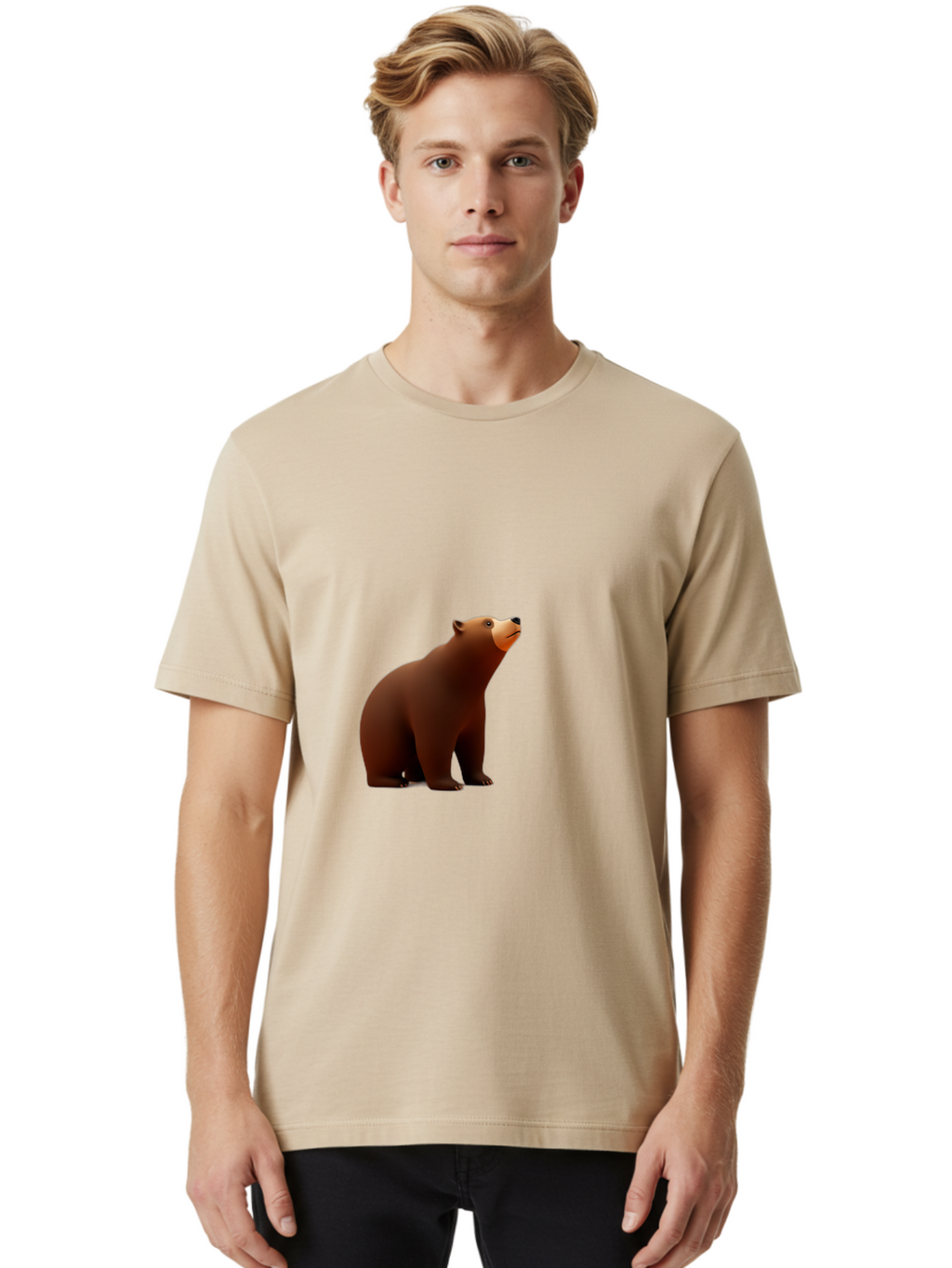 Brown-Bear-3 Men'S Graphic Tee, 100% Cotton, Comfortable Casual Summer Wear, Machine Washable, Vintage Camera, Old Camera, Antique Camera, Black Camera, Classic Photography, Photography Equipment, Nostalgic Device, Film Camera, Camera Art Bae910