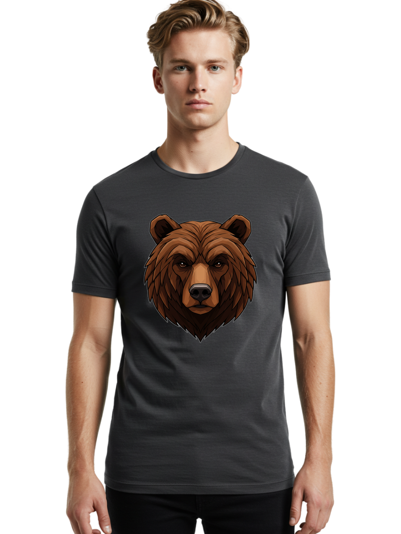 Brown-Bear-4 Men'S Graphic Tee, 100% Cotton, Comfortable Casual Summer Wear, Machine Washable, Vintage Camera, Old Camera, Antique Camera, Black Camera, Classic Photography, Photography Equipment, Nostalgic Device, Film Camera, Camera Art Bae911