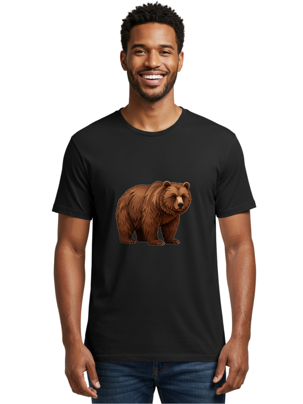 Brown-Bear-7 Men'S Graphic Tee, 100% Cotton, Comfortable Casual Summer Wear, Machine Washable, Vintage Camera, Old Camera, Antique Camera, Black Camera, Classic Photography, Photography Equipment, Nostalgic Device, Film Camera, Camera Art Bae914