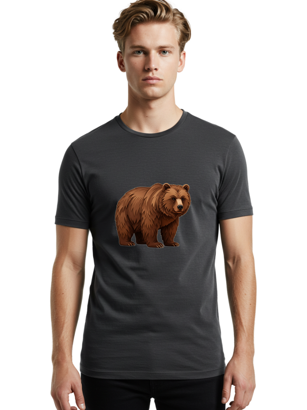 Brown-Bear-7 Men'S Graphic Tee, 100% Cotton, Comfortable Casual Summer Wear, Machine Washable, Vintage Camera, Old Camera, Antique Camera, Black Camera, Classic Photography, Photography Equipment, Nostalgic Device, Film Camera, Camera Art Bae914