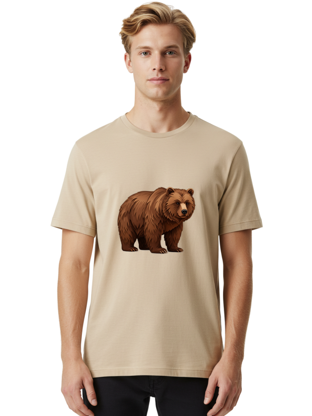Brown-Bear-7 Men'S Graphic Tee, 100% Cotton, Comfortable Casual Summer Wear, Machine Washable, Vintage Camera, Old Camera, Antique Camera, Black Camera, Classic Photography, Photography Equipment, Nostalgic Device, Film Camera, Camera Art Bae914