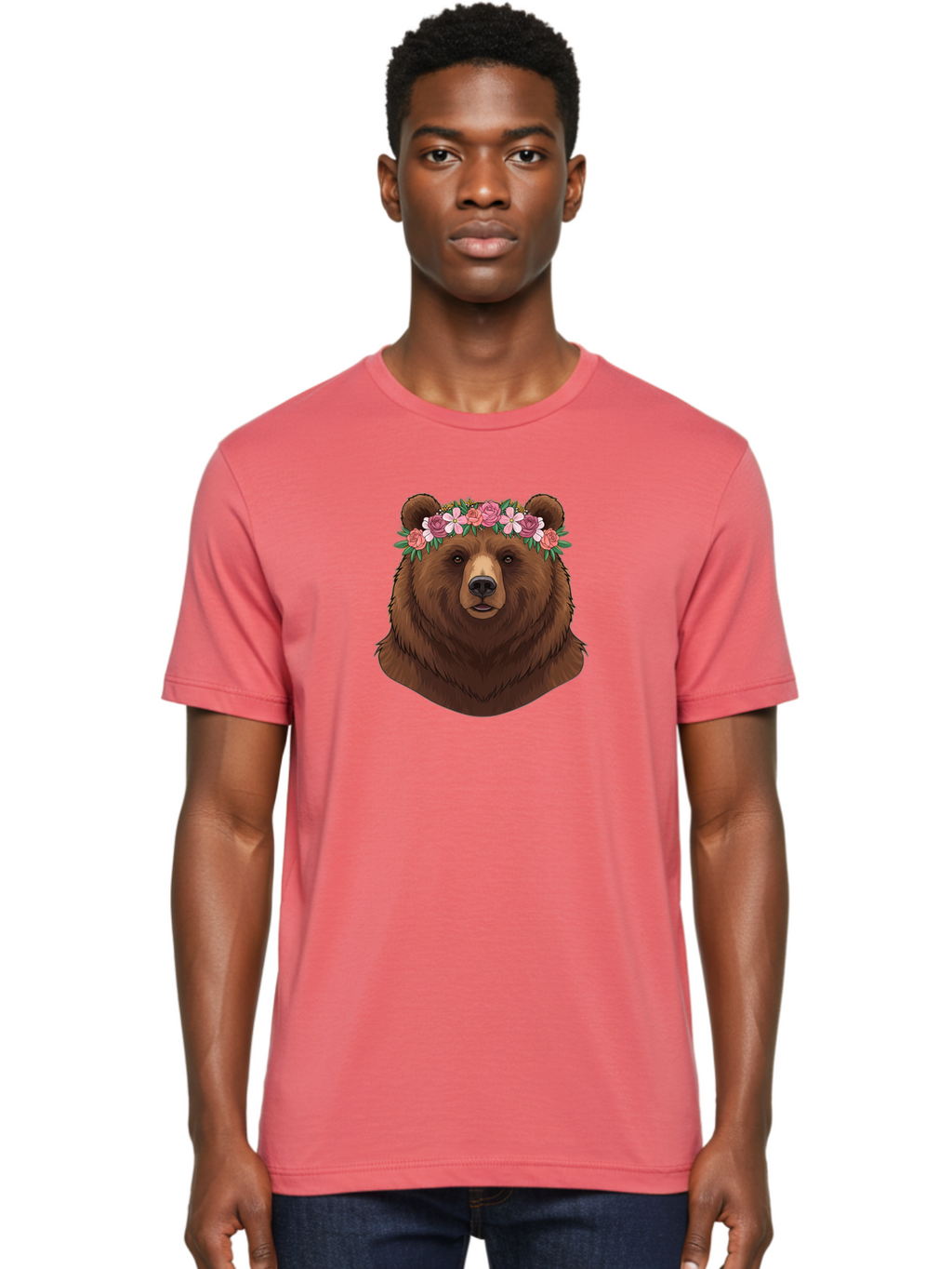 Brown-Bear-Crowned-With-Flowers Men'S Graphic Tee, 100% Cotton, Comfortable Casual Summer Wear, Machine Washable, Vintage Camera, Old Camera, Antique Camera, Black Camera, Classic Photography, Photography Equipment, Nostalgic Device, Bae916