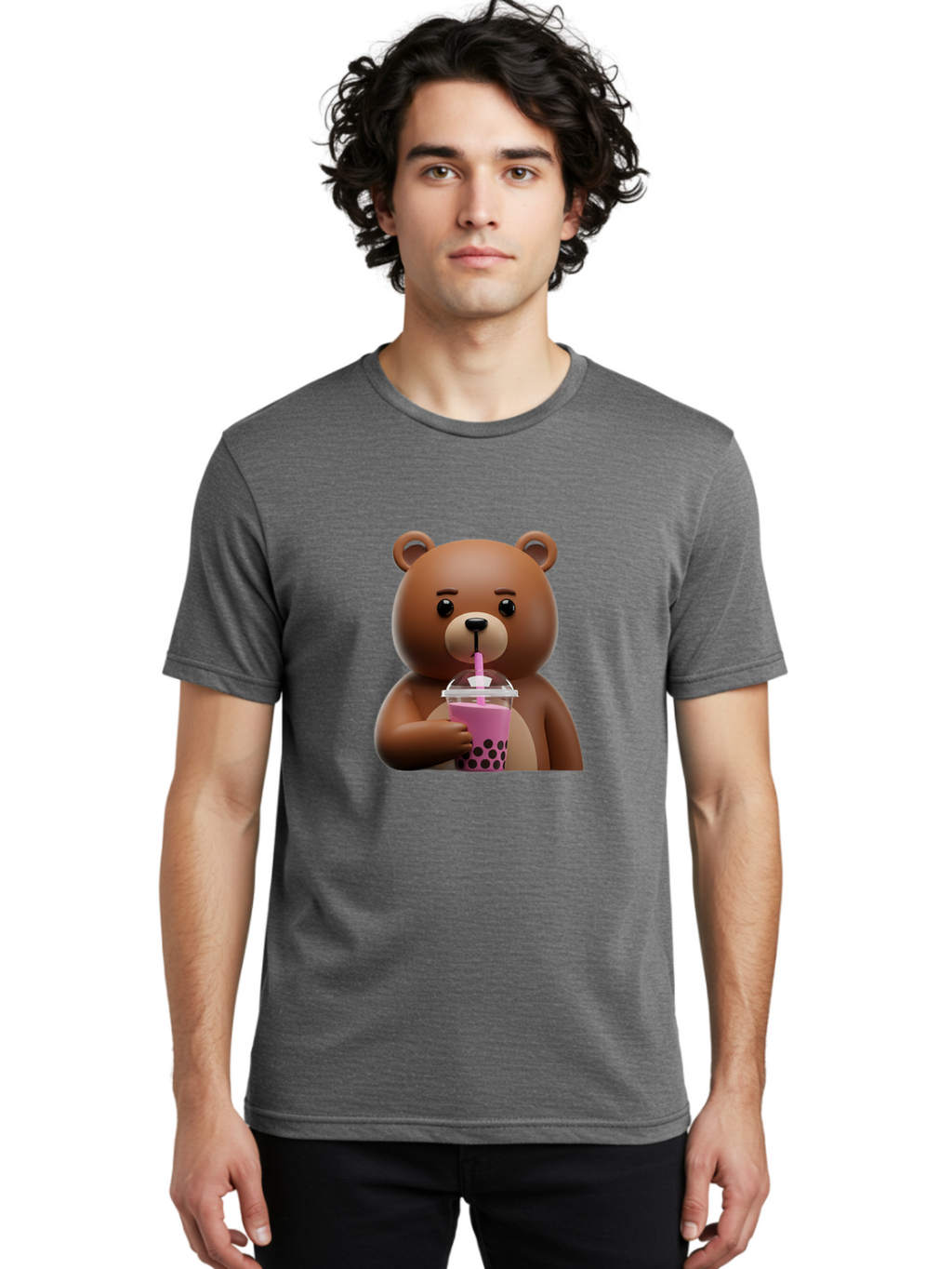 Brown-Bear-Drinking-Boba-Tea Men'S Graphic Tee, 100% Cotton, Comfortable Casual Summer Wear, Machine Washable, Vintage Camera, Old Camera, Antique Camera, Black Camera, Classic Photography, Photography Equipment, Nostalgic Device, Film Camera, Bae917