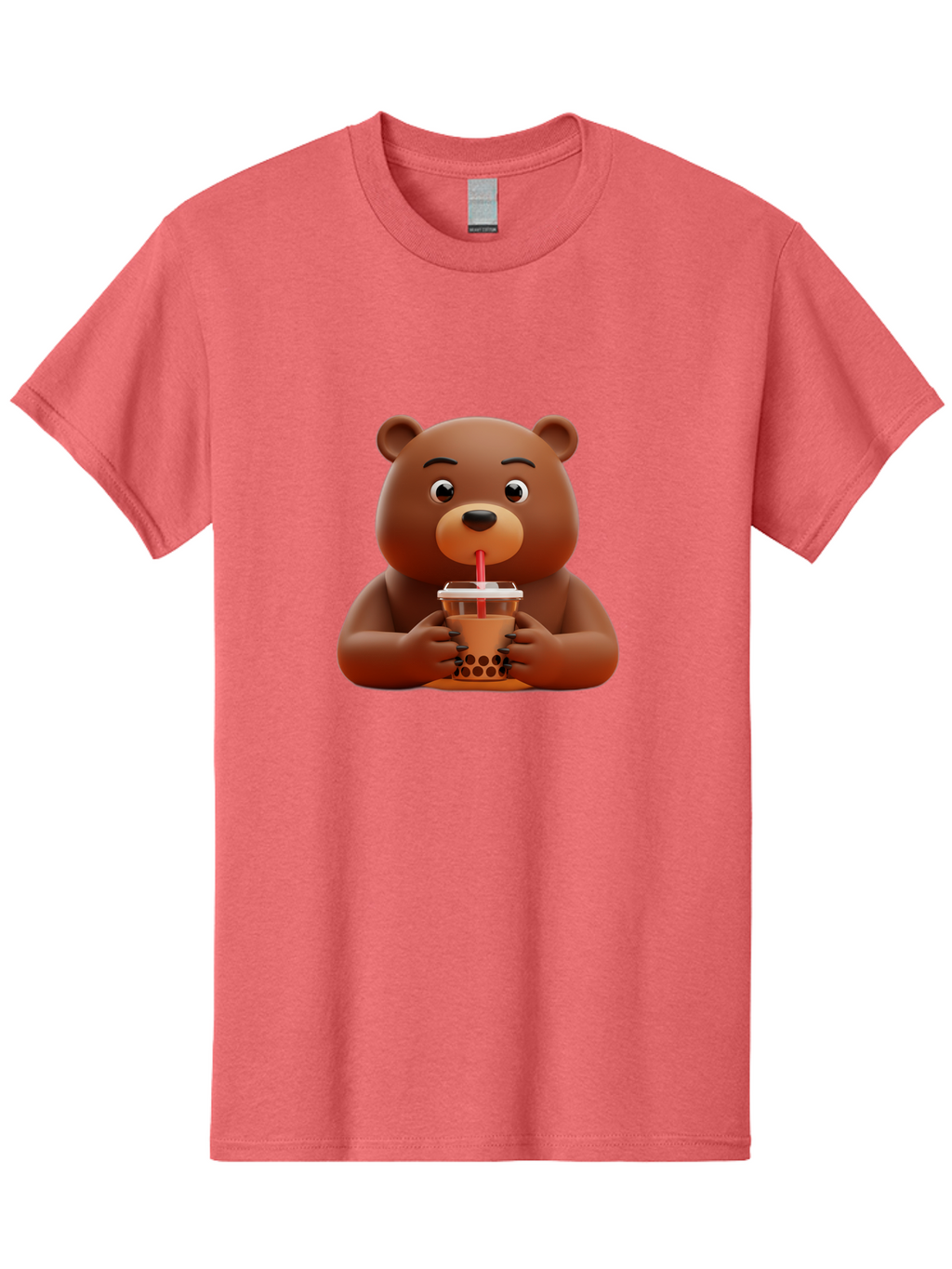 Brown-Bear-Drinking-Bubble-Tea Men'S Graphic Tee, 100% Cotton, Comfortable Casual Summer Wear, Machine Washable, Vintage Camera, Old Camera, Antique Camera, Black Camera, Classic Photography, Photography Equipment, Nostalgic Device, Bae918