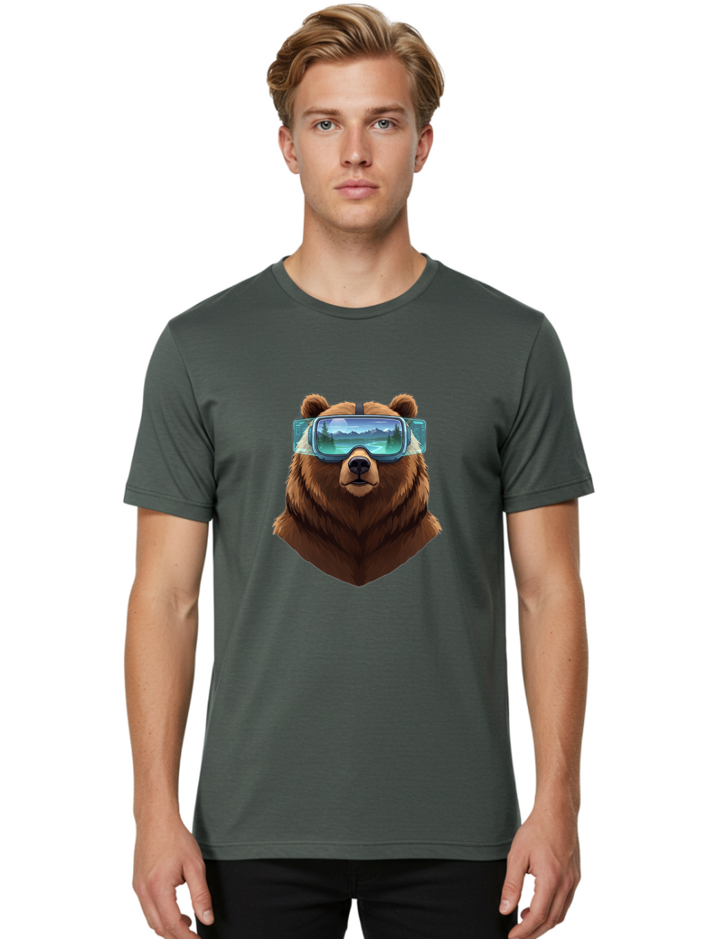 Brown-Bear-Goggles Men'S Graphic Tee, 100% Cotton, Comfortable Casual Summer Wear, Machine Washable, Vintage Camera, Old Camera, Antique Camera, Black Camera, Classic Photography, Photography Equipment, Nostalgic Device, Film Camera, Bae920