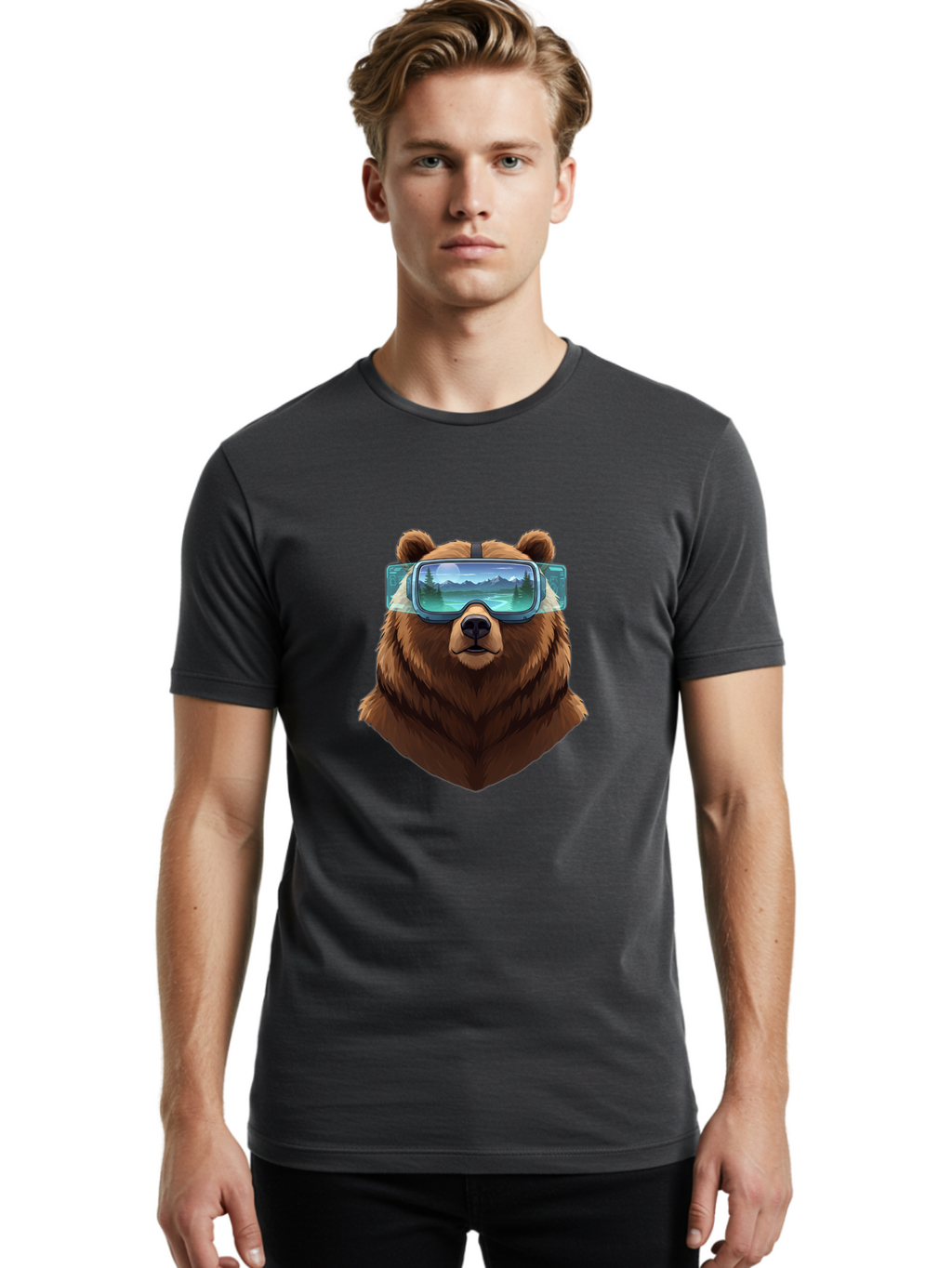 Brown-Bear-Goggles Men'S Graphic Tee, 100% Cotton, Comfortable Casual Summer Wear, Machine Washable, Vintage Camera, Old Camera, Antique Camera, Black Camera, Classic Photography, Photography Equipment, Nostalgic Device, Film Camera, Bae920