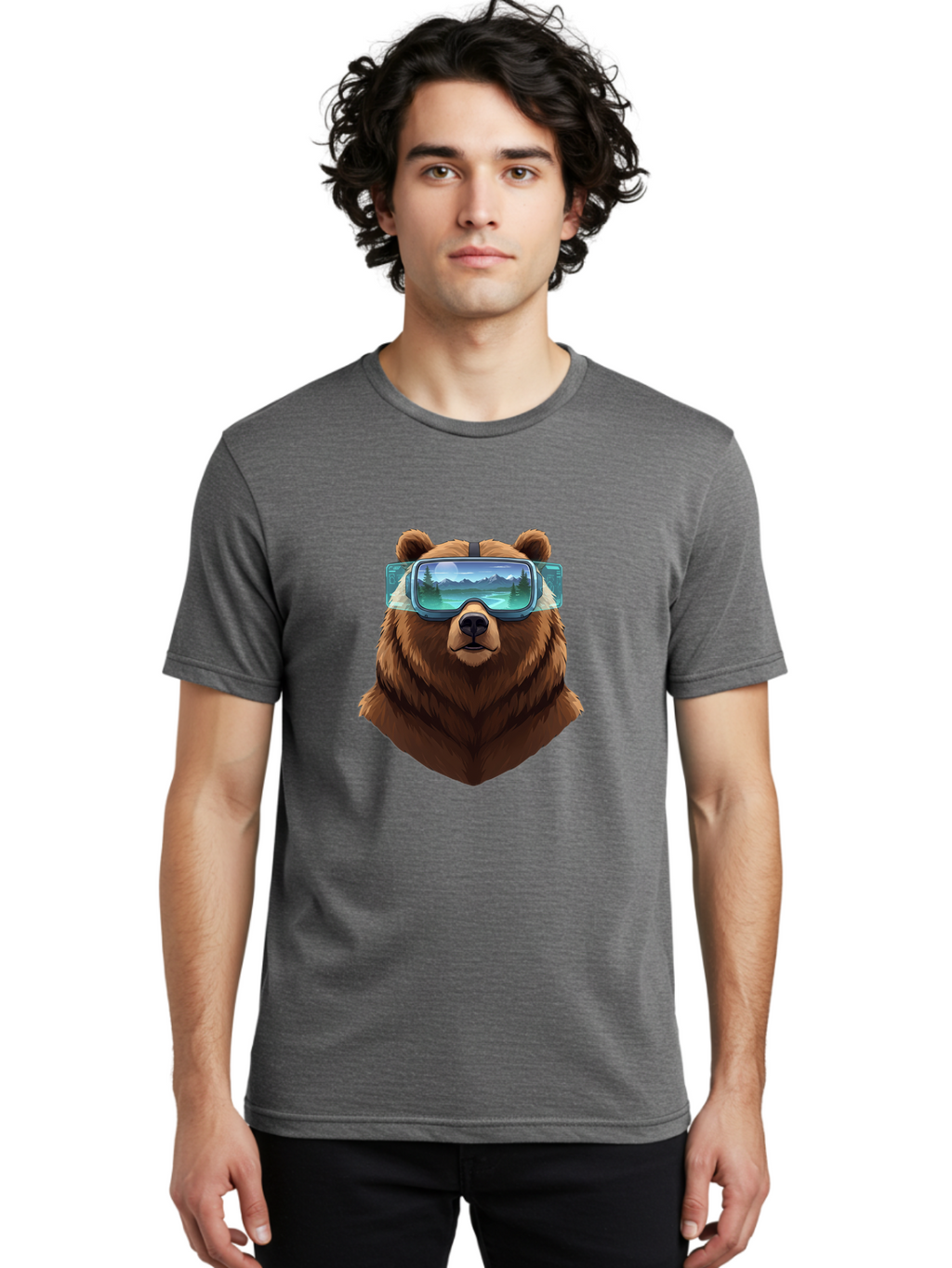 Brown-Bear-Goggles Men'S Graphic Tee, 100% Cotton, Comfortable Casual Summer Wear, Machine Washable, Vintage Camera, Old Camera, Antique Camera, Black Camera, Classic Photography, Photography Equipment, Nostalgic Device, Film Camera, Bae920