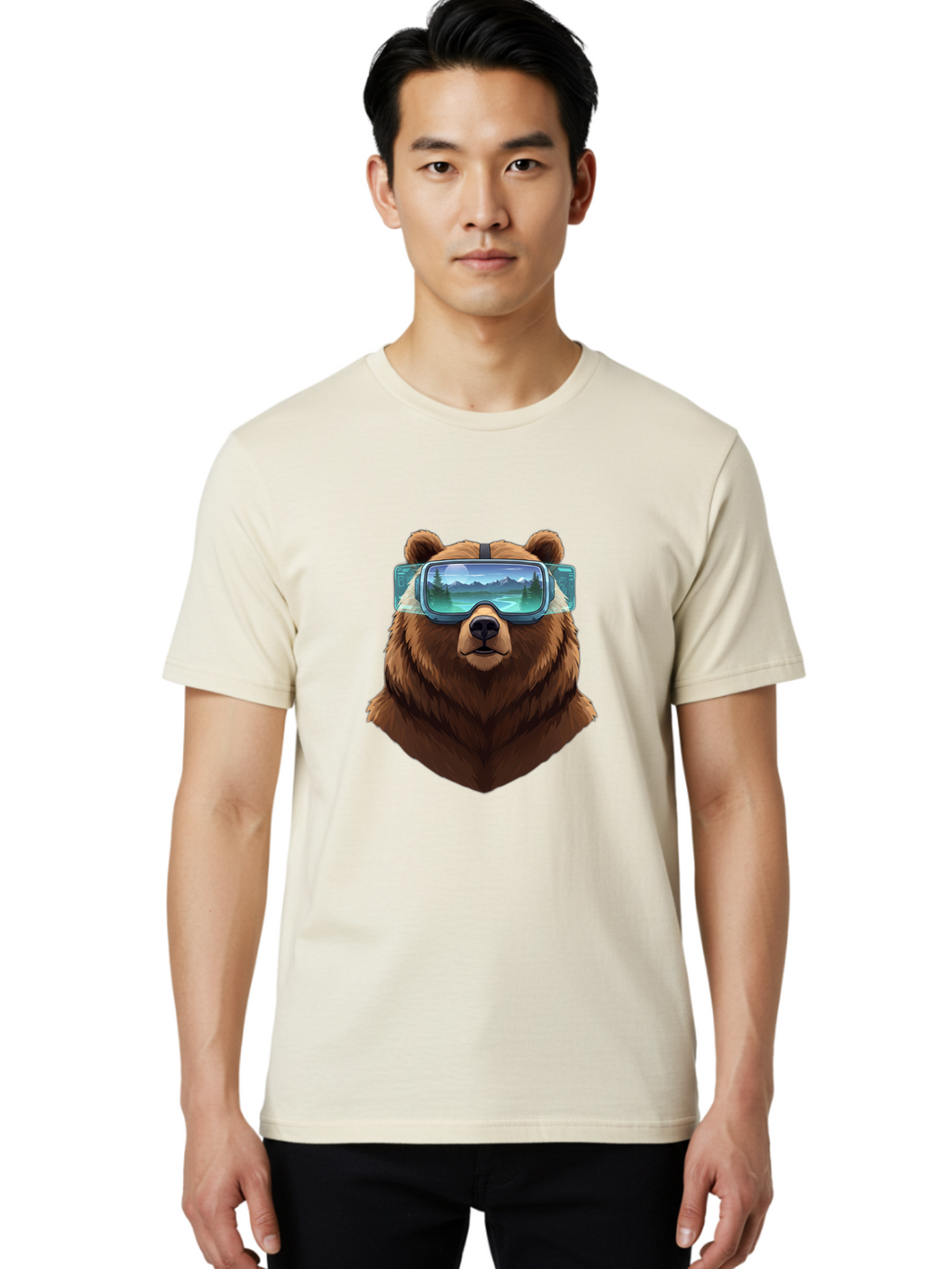 Brown-Bear-Goggles Men'S Graphic Tee, 100% Cotton, Comfortable Casual Summer Wear, Machine Washable, Vintage Camera, Old Camera, Antique Camera, Black Camera, Classic Photography, Photography Equipment, Nostalgic Device, Film Camera, Bae920