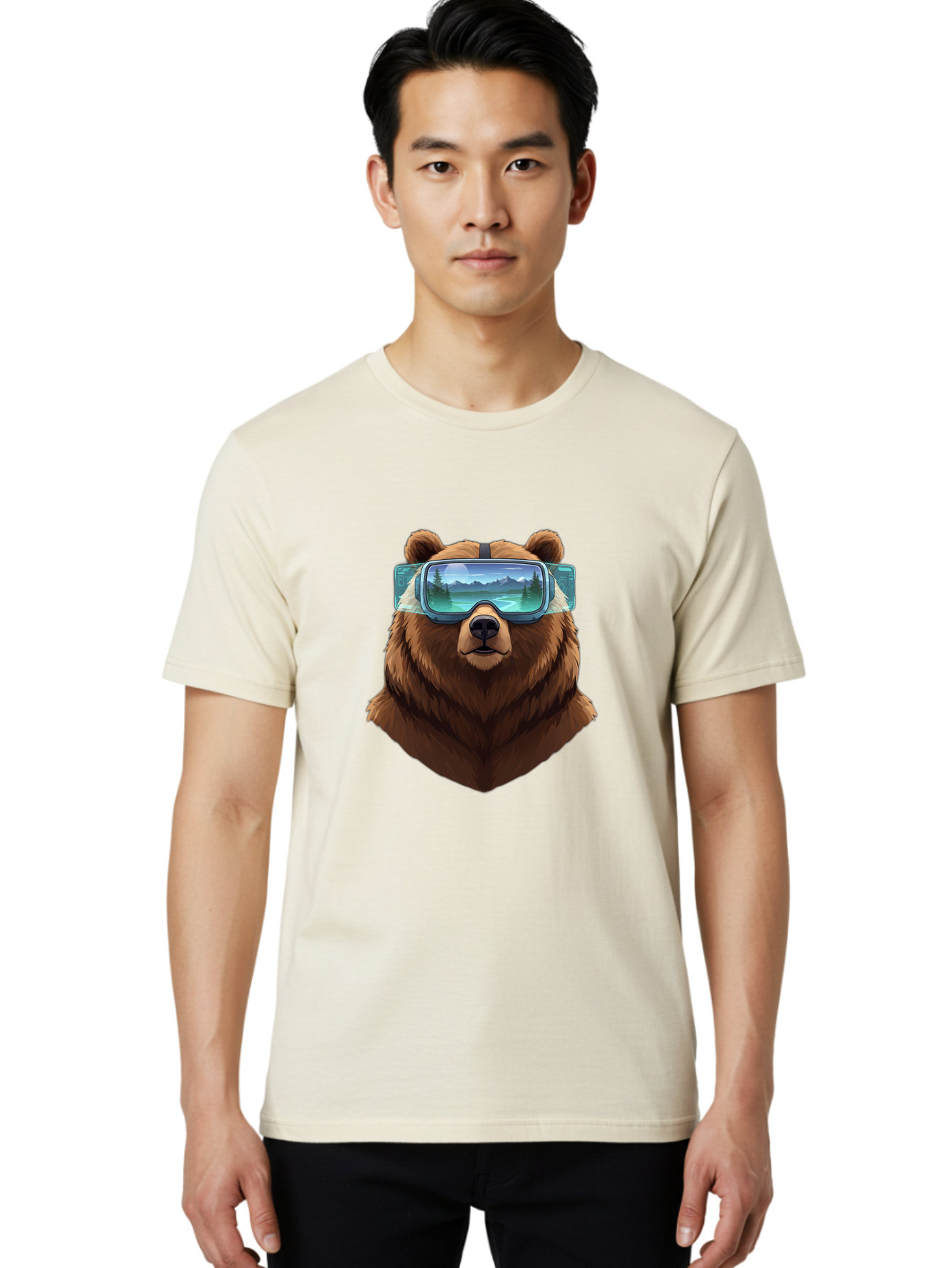 Brown-Bear-Goggles Men'S Graphic Tee, 100% Cotton, Comfortable Casual Summer Wear, Machine Washable, Vintage Camera, Old Camera, Antique Camera, Black Camera, Classic Photography, Photography Equipment, Nostalgic Device, Film Camera, Bae920
