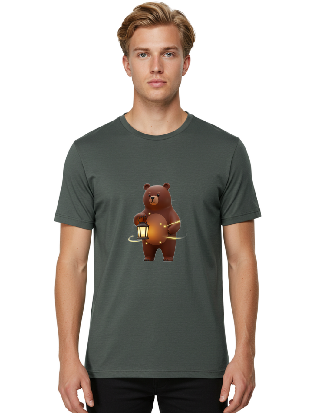 Brown-Bear-Lantern Men'S Graphic Tee, 100% Cotton, Comfortable Casual Summer Wear, Machine Washable, Vintage Camera, Old Camera, Antique Camera, Black Camera, Classic Photography, Photography Equipment, Nostalgic Device, Film Camera, Bae923
