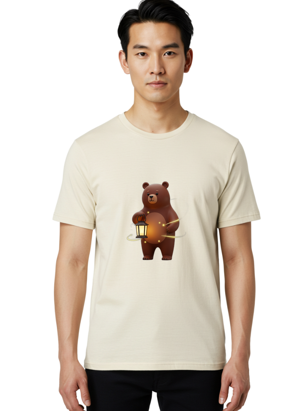 Brown-Bear-Lantern Men'S Graphic Tee, 100% Cotton, Comfortable Casual Summer Wear, Machine Washable, Vintage Camera, Old Camera, Antique Camera, Black Camera, Classic Photography, Photography Equipment, Nostalgic Device, Film Camera, Bae923