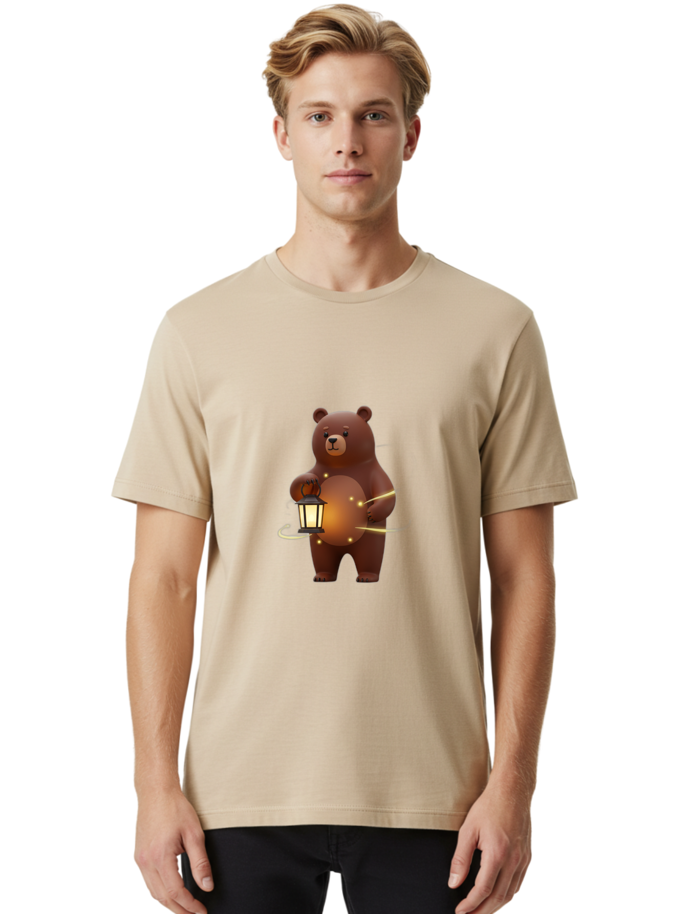 Brown-Bear-Lantern Men'S Graphic Tee, 100% Cotton, Comfortable Casual Summer Wear, Machine Washable, Vintage Camera, Old Camera, Antique Camera, Black Camera, Classic Photography, Photography Equipment, Nostalgic Device, Film Camera, Bae923