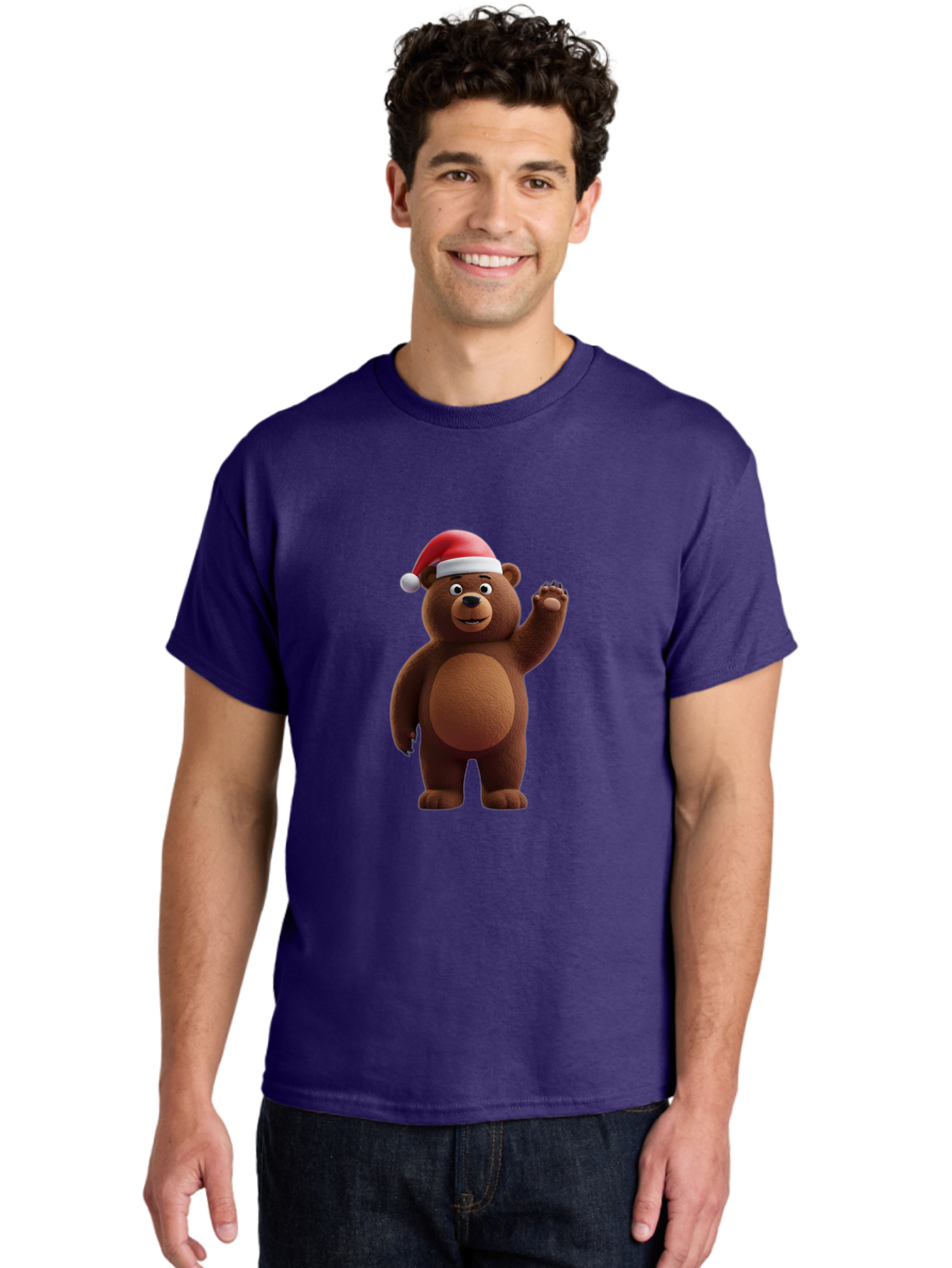 Brown-Bear-Santa-Hat-1 Men'S Graphic Tee, 100% Cotton, Comfortable Casual Summer Wear, Machine Washable, Vintage Camera, Old Camera, Antique Camera, Black Camera, Classic Photography, Photography Equipment, Nostalgic Device, Film Camera, Bae924
