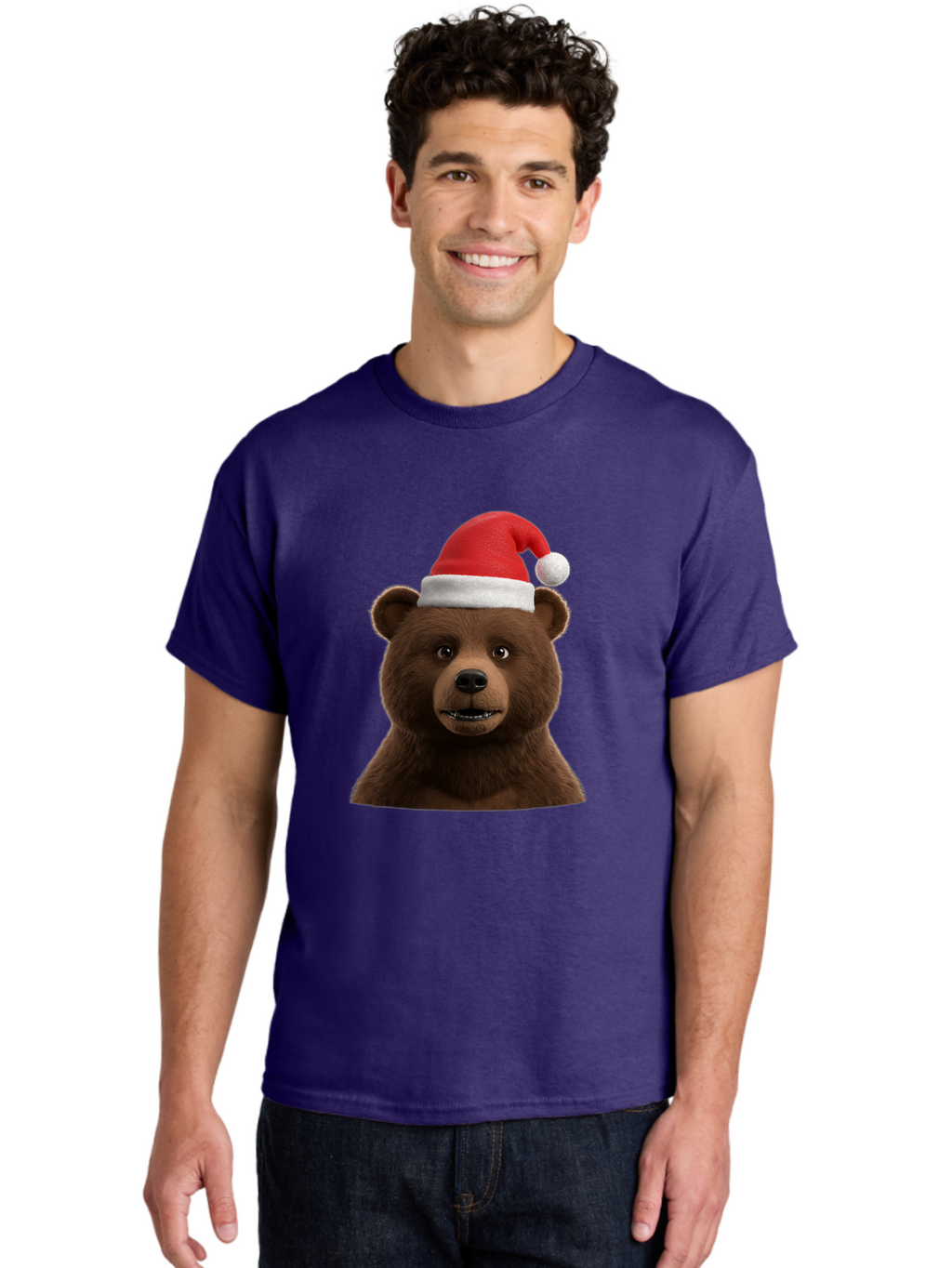 Brown-Bear-Santa-Hat Men'S Graphic Tee, 100% Cotton, Comfortable Casual Summer Wear, Machine Washable, Vintage Camera, Old Camera, Antique Camera, Black Camera, Classic Photography, Photography Equipment, Nostalgic Device, Film Camera, Bae925