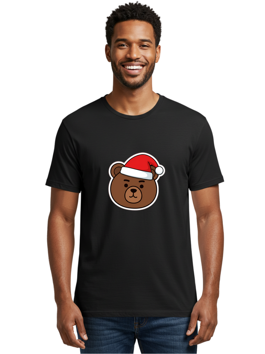 Brown-Bear-Wearing-Christmas-Hat Men'S Graphic Tee, 100% Cotton, Comfortable Casual Summer Wear, Machine Washable, Vintage Camera, Old Camera, Antique Camera, Black Camera, Classic Photography, Photography Equipment, Nostalgic Device, Bae926