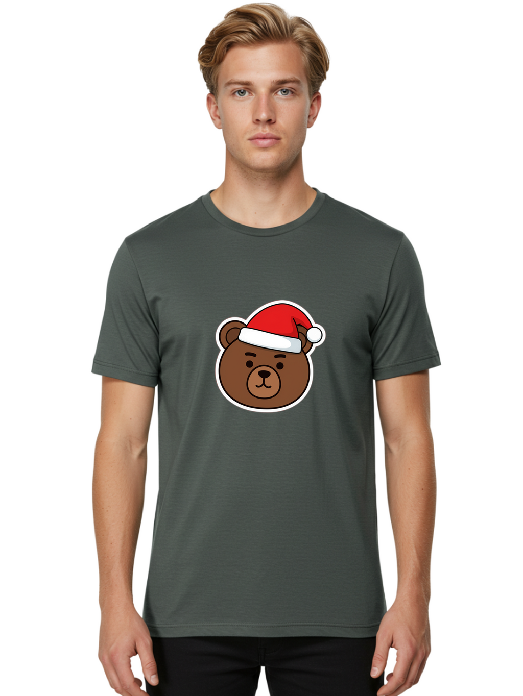 Brown-Bear-Wearing-Christmas-Hat Men'S Graphic Tee, 100% Cotton, Comfortable Casual Summer Wear, Machine Washable, Vintage Camera, Old Camera, Antique Camera, Black Camera, Classic Photography, Photography Equipment, Nostalgic Device, Bae926