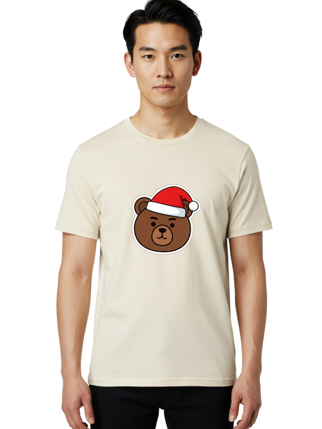 Brown-Bear-Wearing-Christmas-Hat Men'S Graphic Tee, 100% Cotton, Comfortable Casual Summer Wear, Machine Washable, Vintage Camera, Old Camera, Antique Camera, Black Camera, Classic Photography, Photography Equipment, Nostalgic Device, Bae926