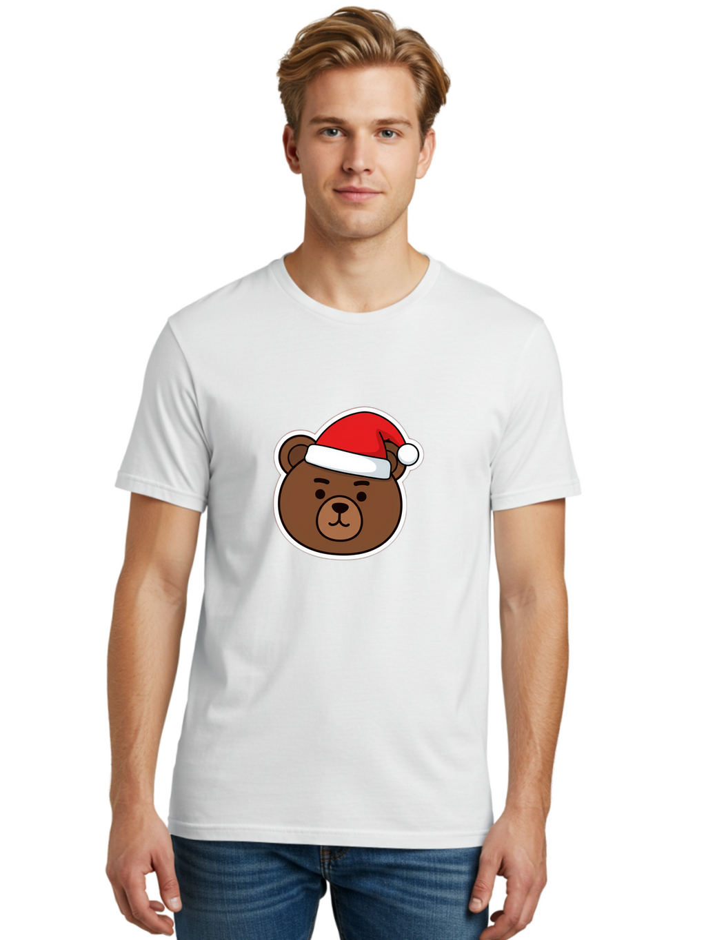 Brown-Bear-Wearing-Christmas-Hat Men'S Graphic Tee, 100% Cotton, Comfortable Casual Summer Wear, Machine Washable, Vintage Camera, Old Camera, Antique Camera, Black Camera, Classic Photography, Photography Equipment, Nostalgic Device, Bae926