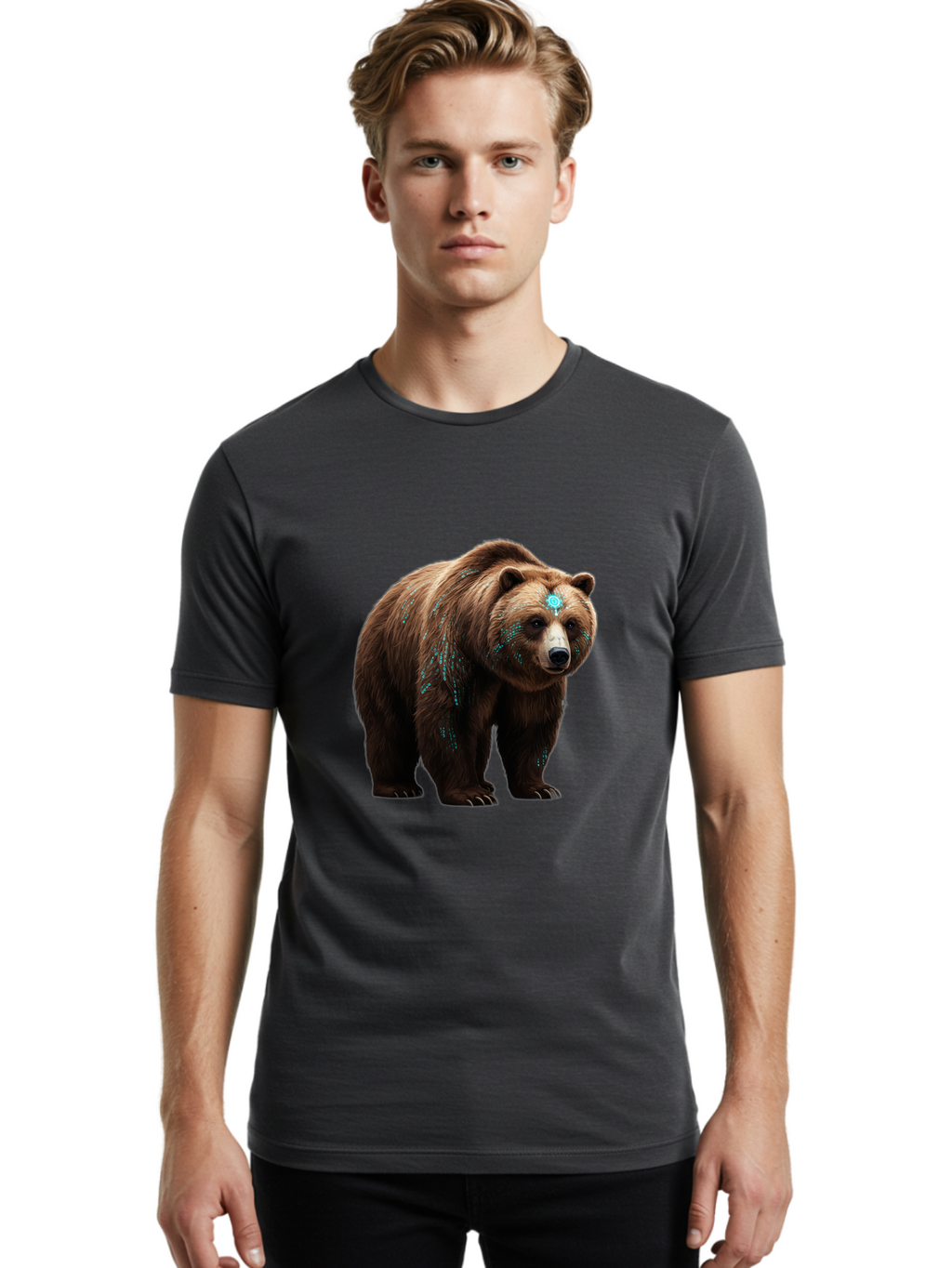 Brown-Bear-With-Blue-Markings Men'S Graphic Tee, 100% Cotton, Comfortable Casual Summer Wear, Machine Washable, Vintage Camera, Old Camera, Antique Camera, Black Camera, Classic Photography, Photography Equipment, Nostalgic Device, Bae927