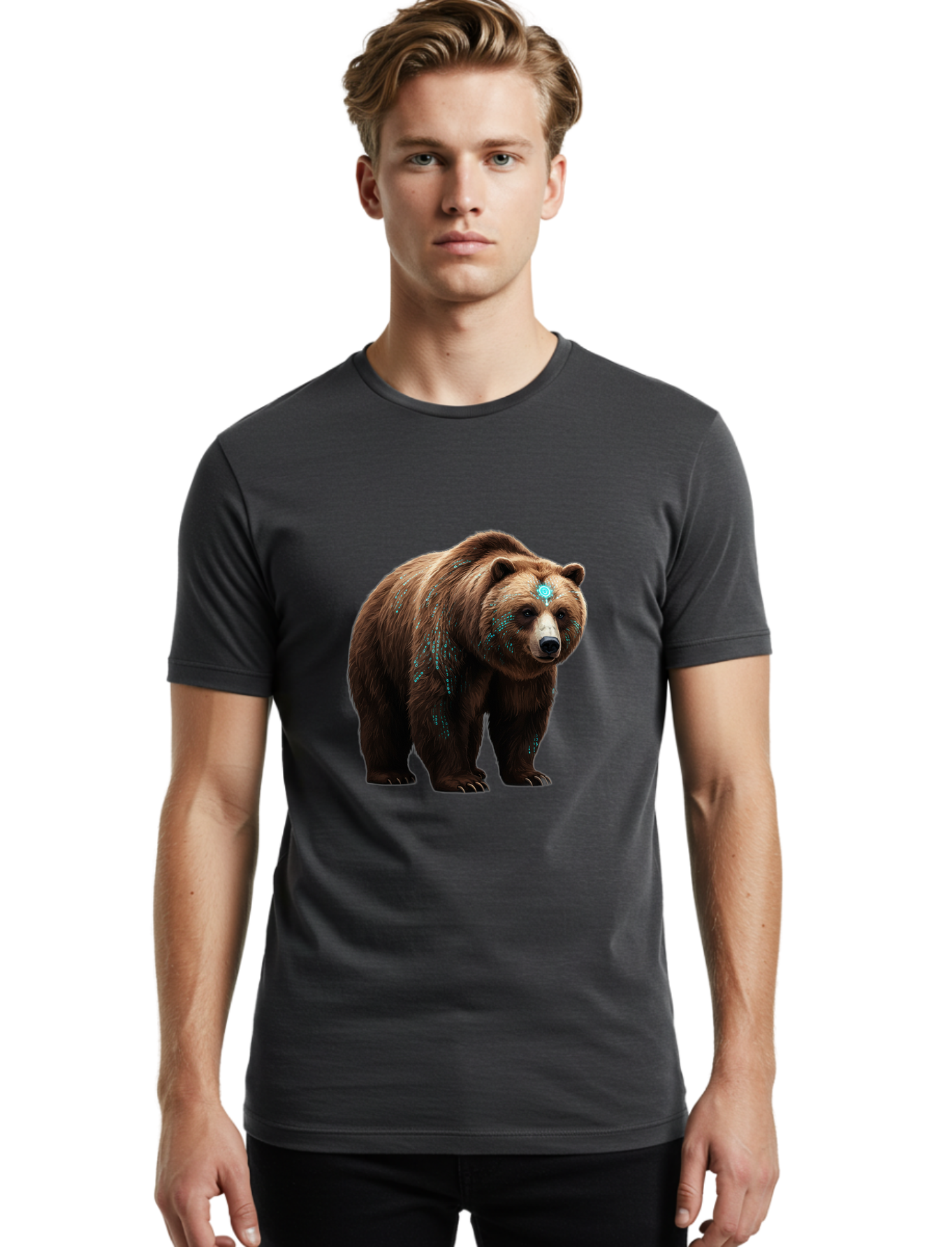 Brown-Bear-With-Blue-Markings Men'S Graphic Tee, 100% Cotton, Comfortable Casual Summer Wear, Machine Washable, Vintage Camera, Old Camera, Antique Camera, Black Camera, Classic Photography, Photography Equipment, Nostalgic Device, Bae927